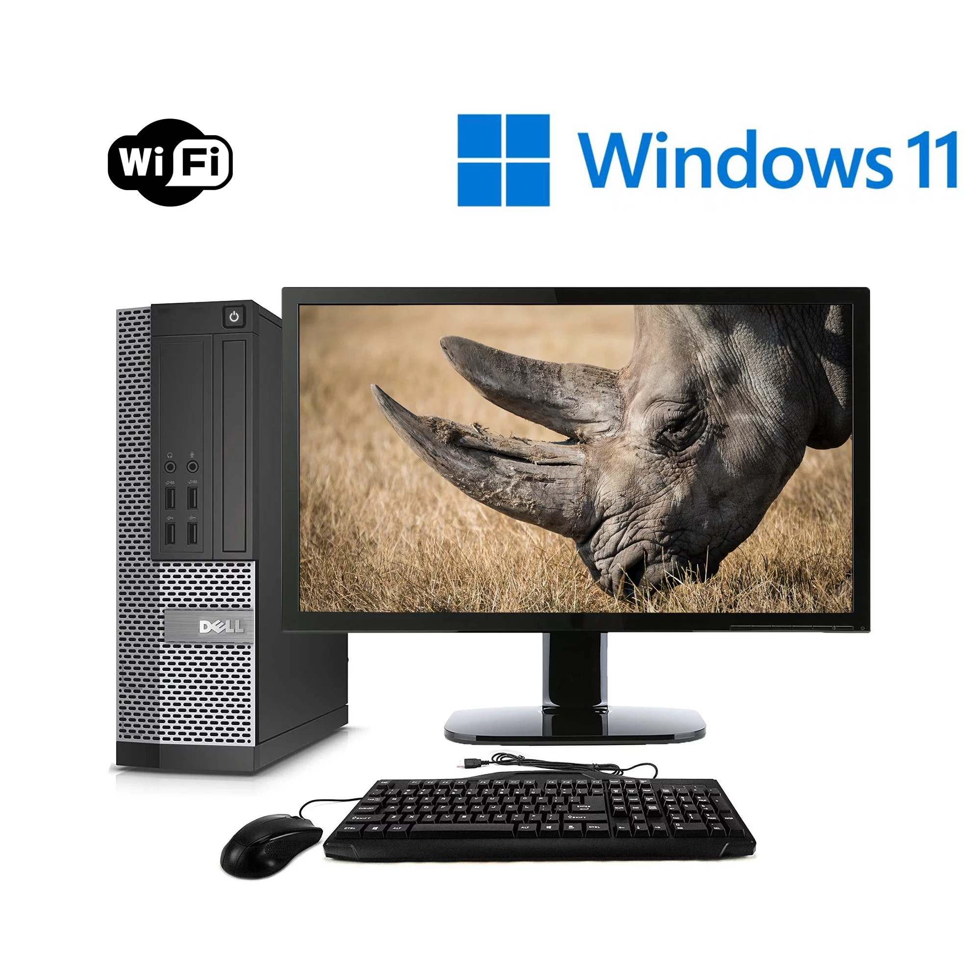 Dell OptiPlex 3020 Desktop Computer Tower i5 Dual Core 3.40 Ghz Computer PC 8GB DDR3 RAM 1TB Hard Drive Wifi DVDRW Windows 11 Pro 64 Bit (Used Desktop PC) with (Monitor Not Included)
