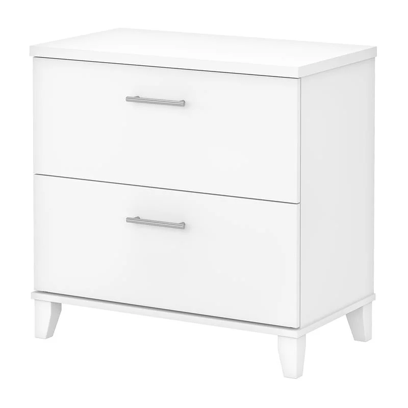 Home Square 2 Piece Engineered Wood Lateral Filing Cabinet Set in White