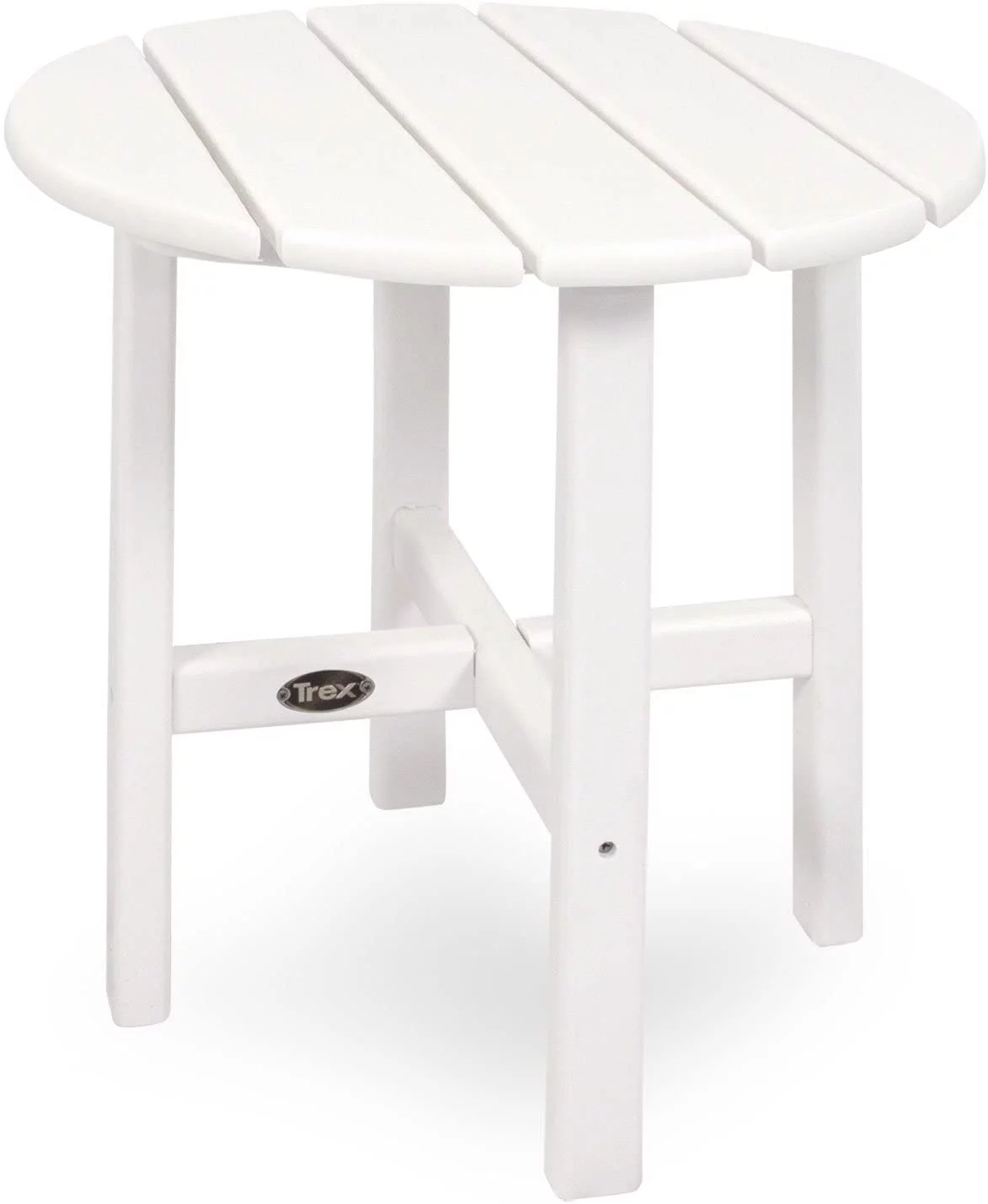 Outdoor Furniture Cape Cod Round 18-Inch Side Table, Classic White