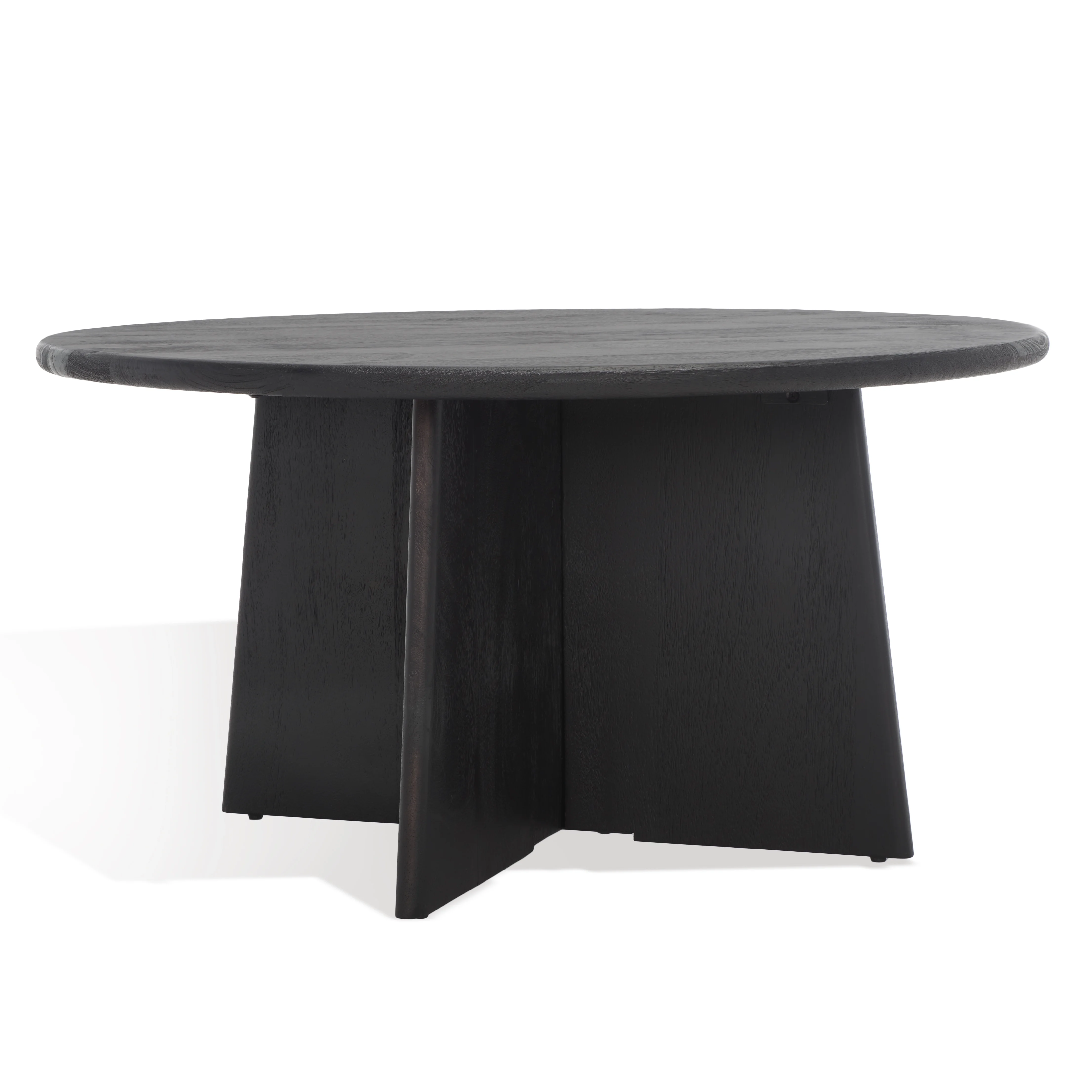 SAFAVIEH Couture Madilynn Modern Round Wood Coffee Table, Black