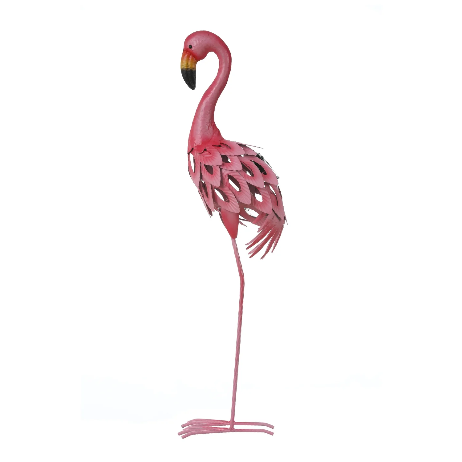 HomeStock Elegant Escape 34-Inch H Pink Flamingo Outdoor Metal Garden Statue