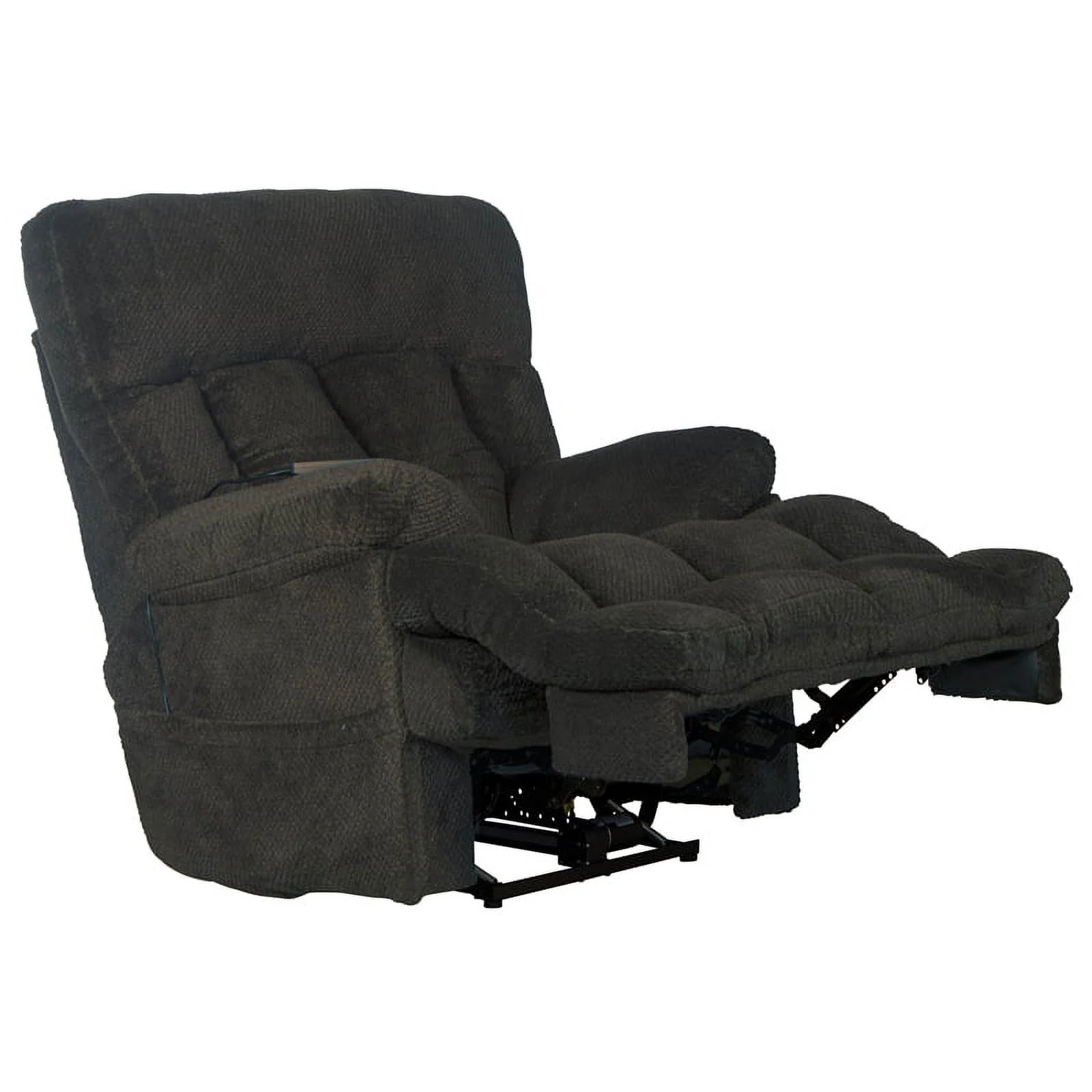 Bowery Hill Power Recliner with Adjustable Headrest & Lumbar in Soft Gray Fabric
