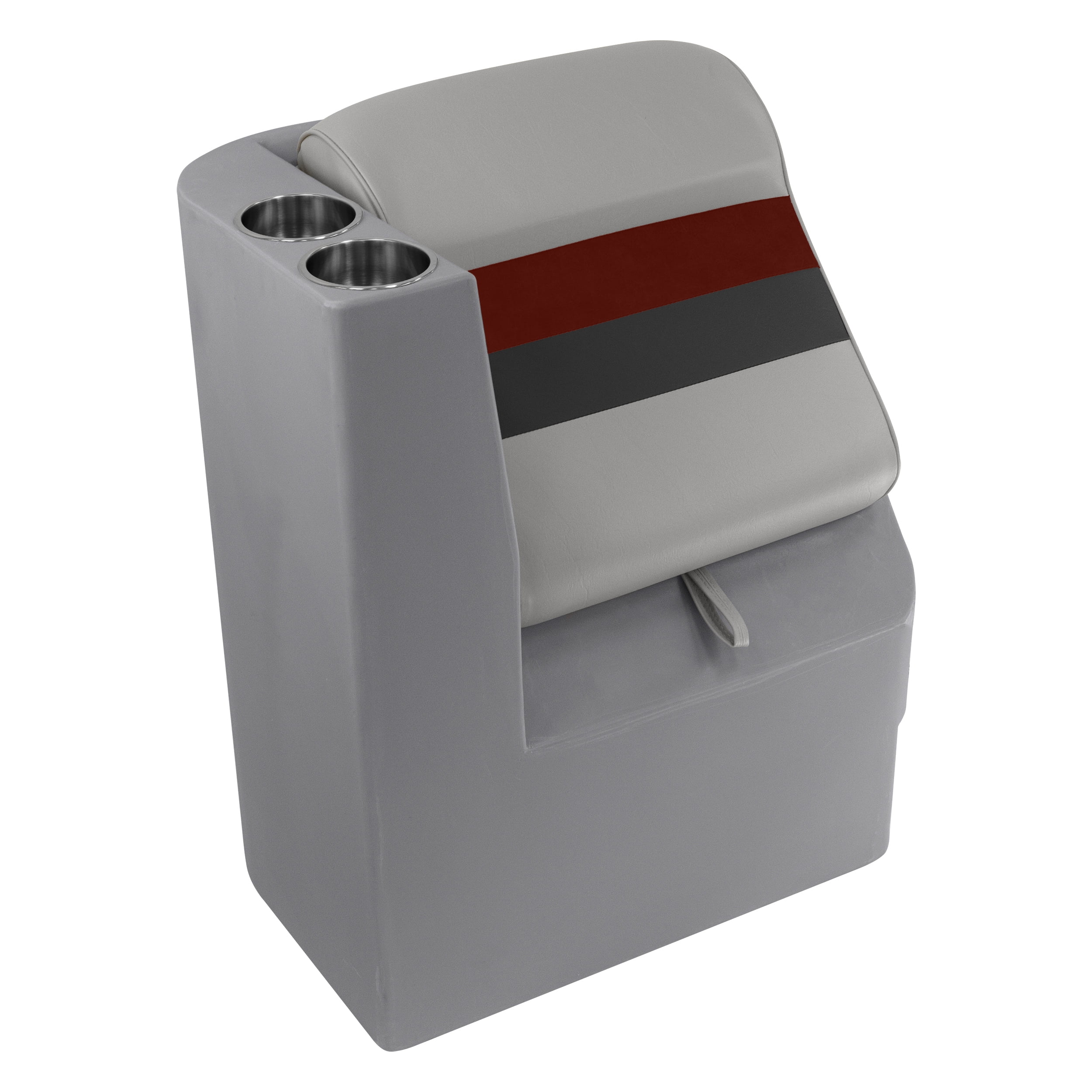 Wise 8WD1305L-1012 Deluxe Series Pontoon Left Radius Lean Back Recliner - Grey / Red / Charcoal