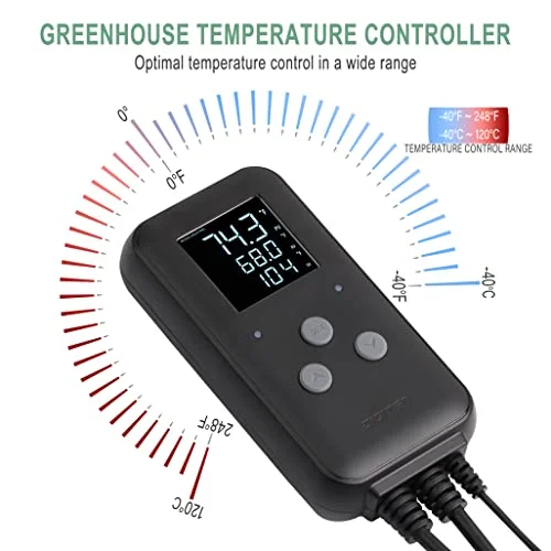 DIGITEN Waterproof Temperature Controller DTC310 Digital Temperature Controller Aquarium Temperature Controller Greenhouse Thermostat for Heater 10A Outdoor Heat Mat Thermostat Controller for Seedling