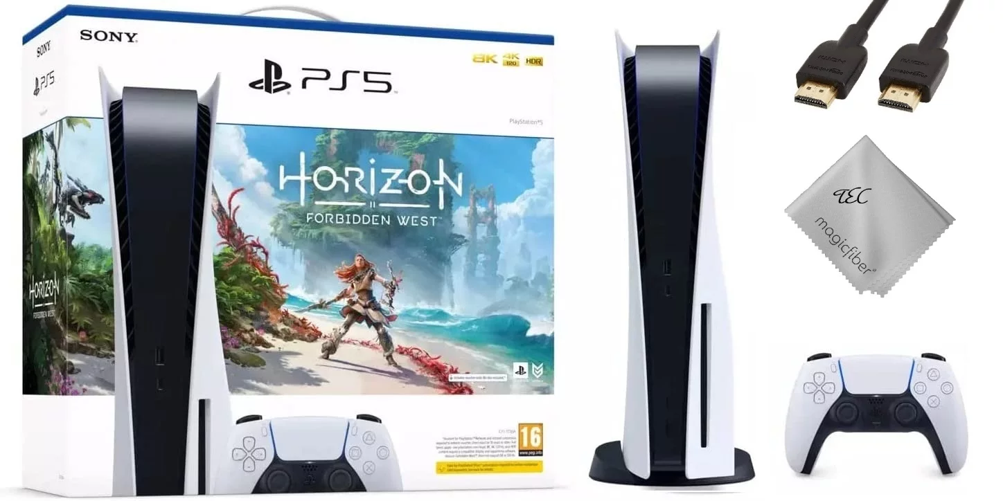 TEC Sony PlayStation_PS5 Gaming Console(Disc Version) with Horizon: Forbidden West Game Bundle