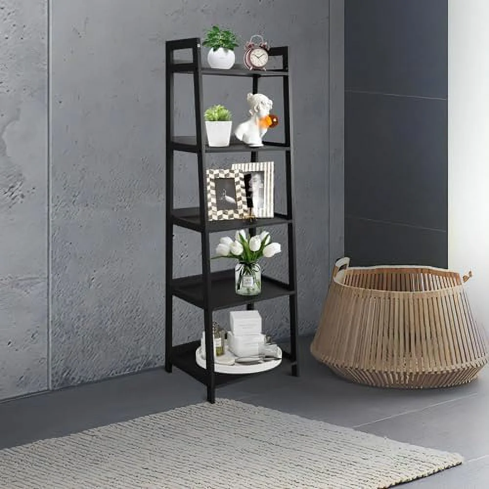 ZWNLKQG TAG 3 Tier Bookshelf  Metal Frame Small Bookcase Display   Industrial Bookshelf with   Rustic Shelving Units and   Book   Room  Bedroom & Home Office  Black
