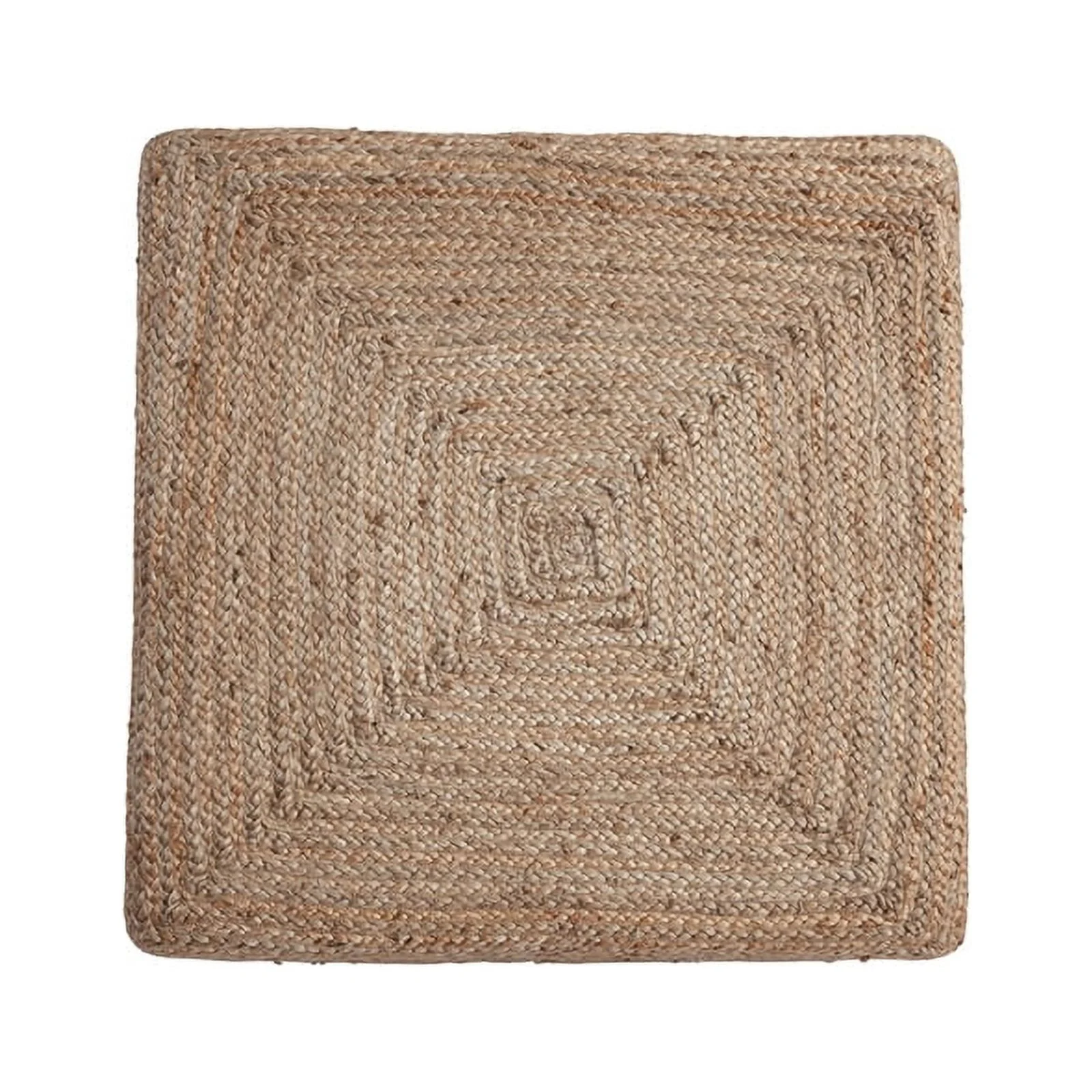 Biscayne Natural 30-Inch Woven Jute and Solid Wood Square Coffee Table