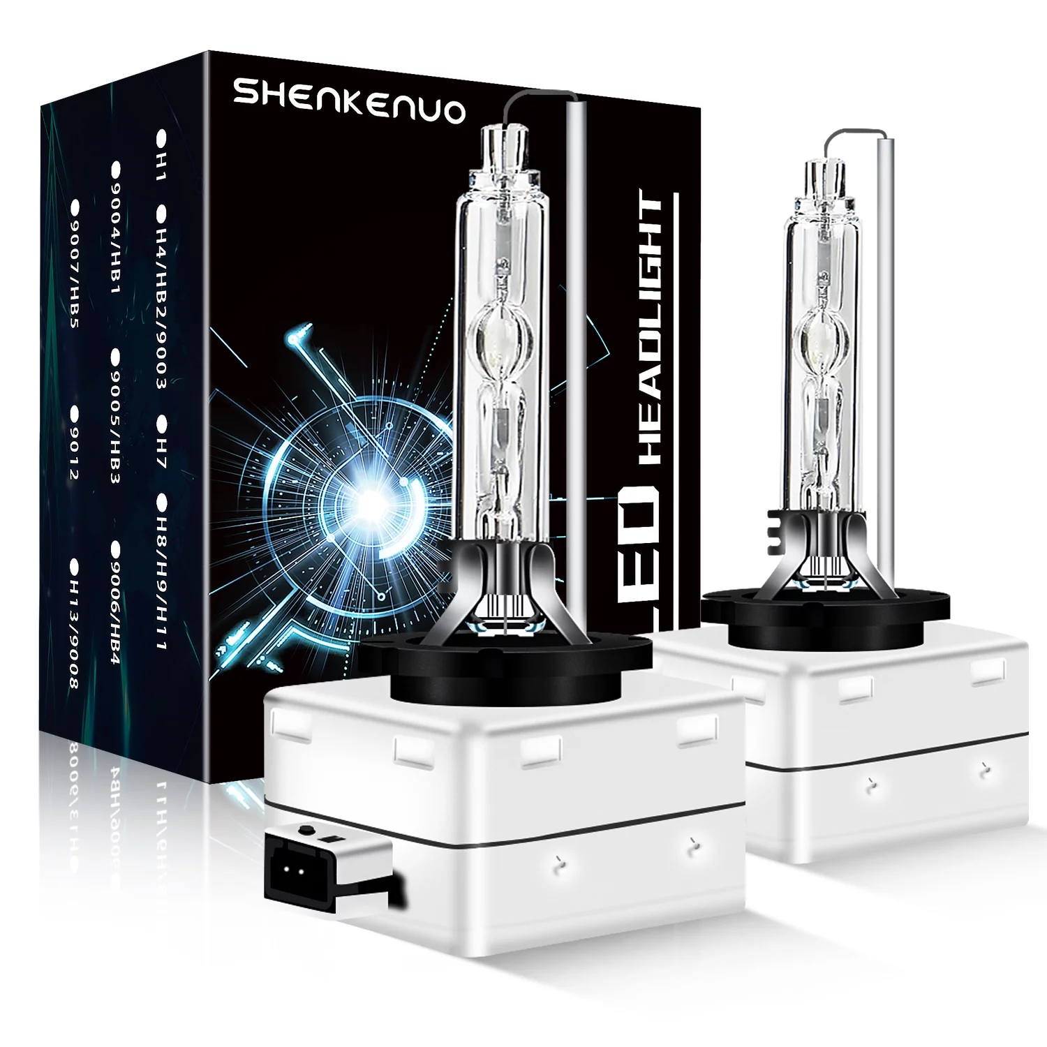 D1S HID Xenon Headlight Bulbs for Hyundai Elantra Sonata Ford Mustang LED High Beam/Low Beam 6000K White 2pcs