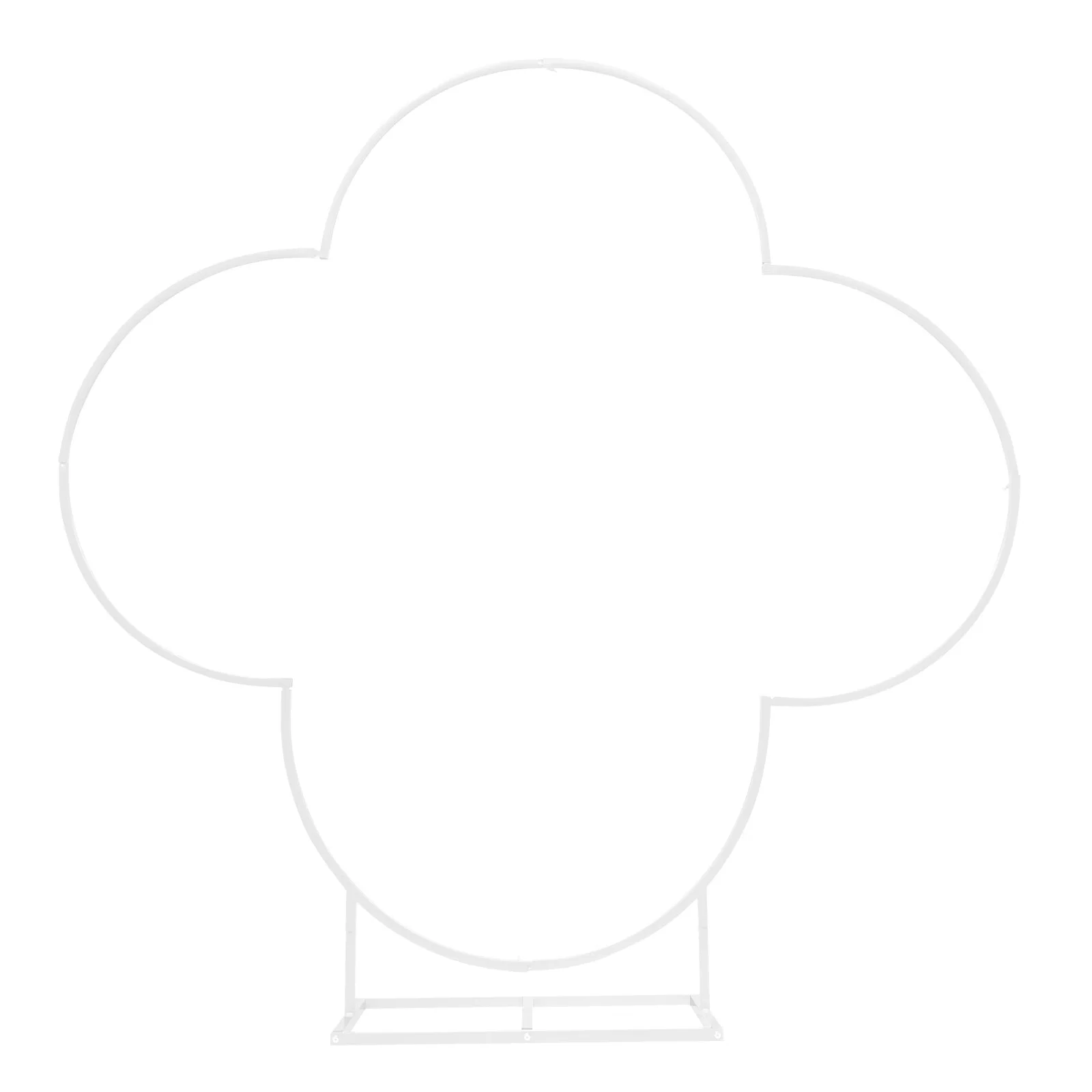 Aiqidi 6.56x6.89Ft White Arch Backdrop Stand Metal Wedding Rack Four-Leaf Clover Balloon Arch Frame for Party Anniversary Decor