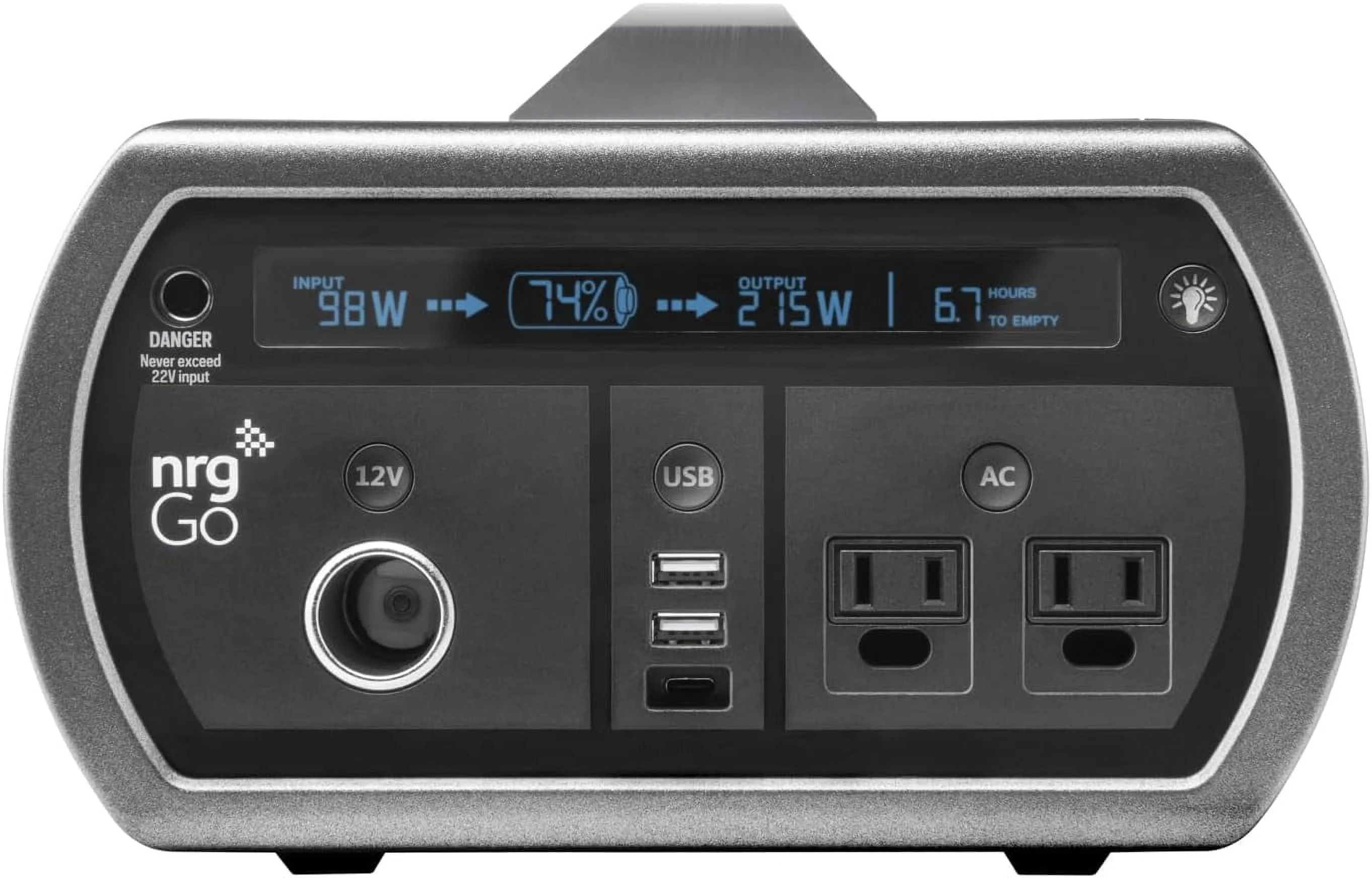 Open Box NrgGo Portable Power Station 505Wh Outdoor Solar Generator Lithium Battery Pack