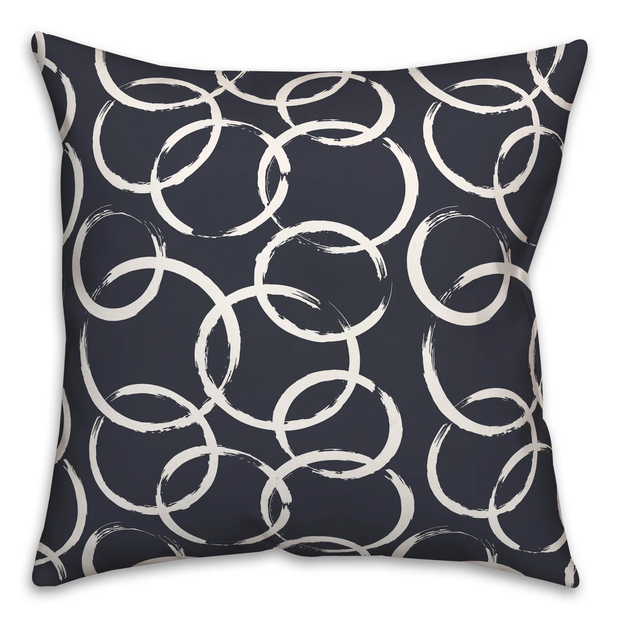 Creative Products Navy Circles 18 x 18 Indoor / Outdoor Pillow
