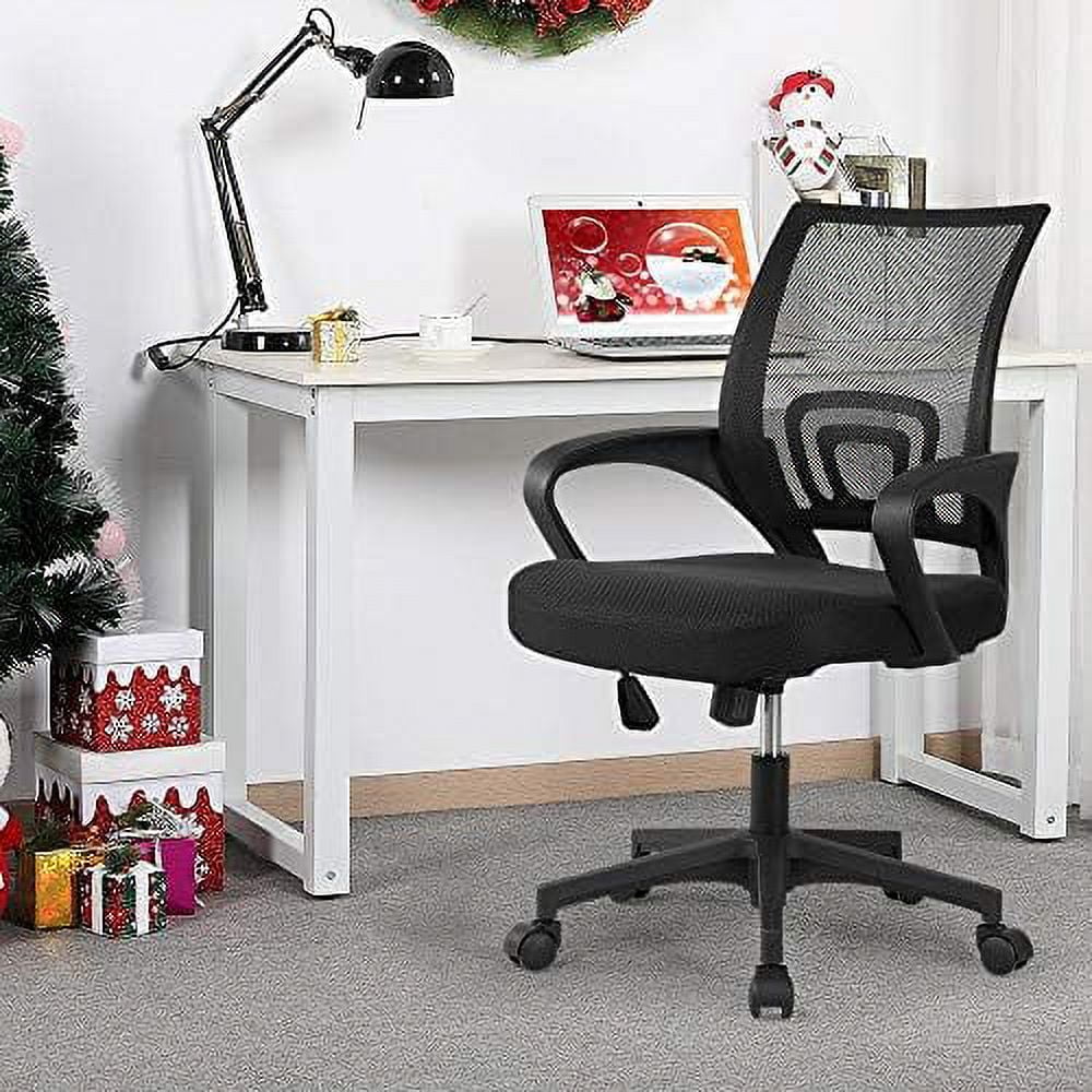 MQLIFEBOOM 2pcs Ergonomic Desk Chair Mesh Computer Chair with Lumbar Support Armrest Executive Rolling Swivel Adjustable Mid Back Task Chair for Women Adults  Grey