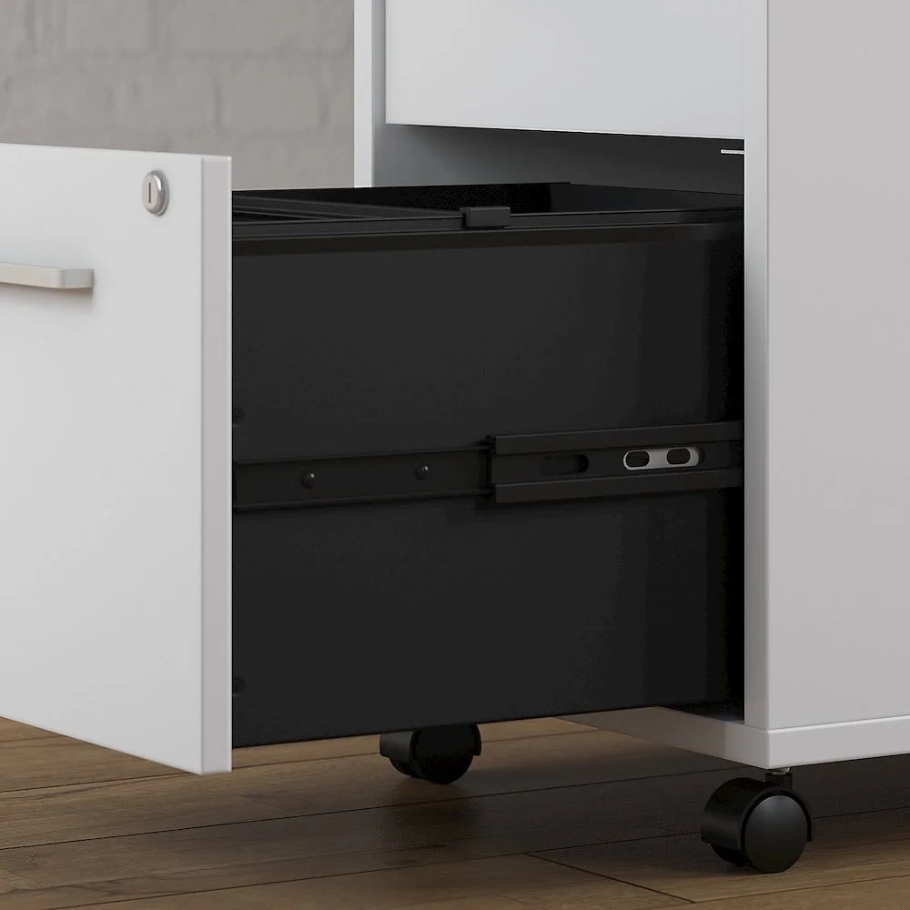 Method 60W Table Desk with Mobile File Cabinet in White - Engineered Wood