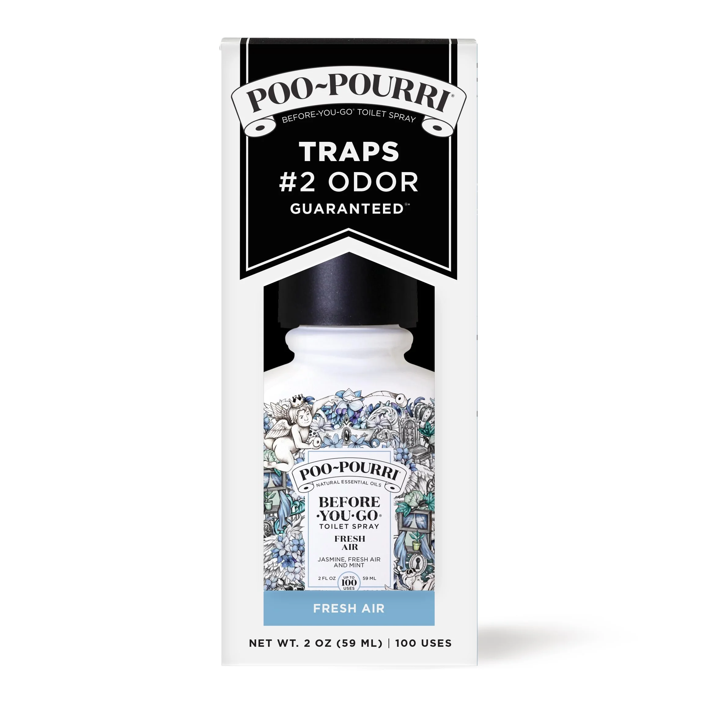 Poo-Pourri Fresh Air, Jasmine + Fresh Air + Mint, Toilet Spray 1.4 Oz