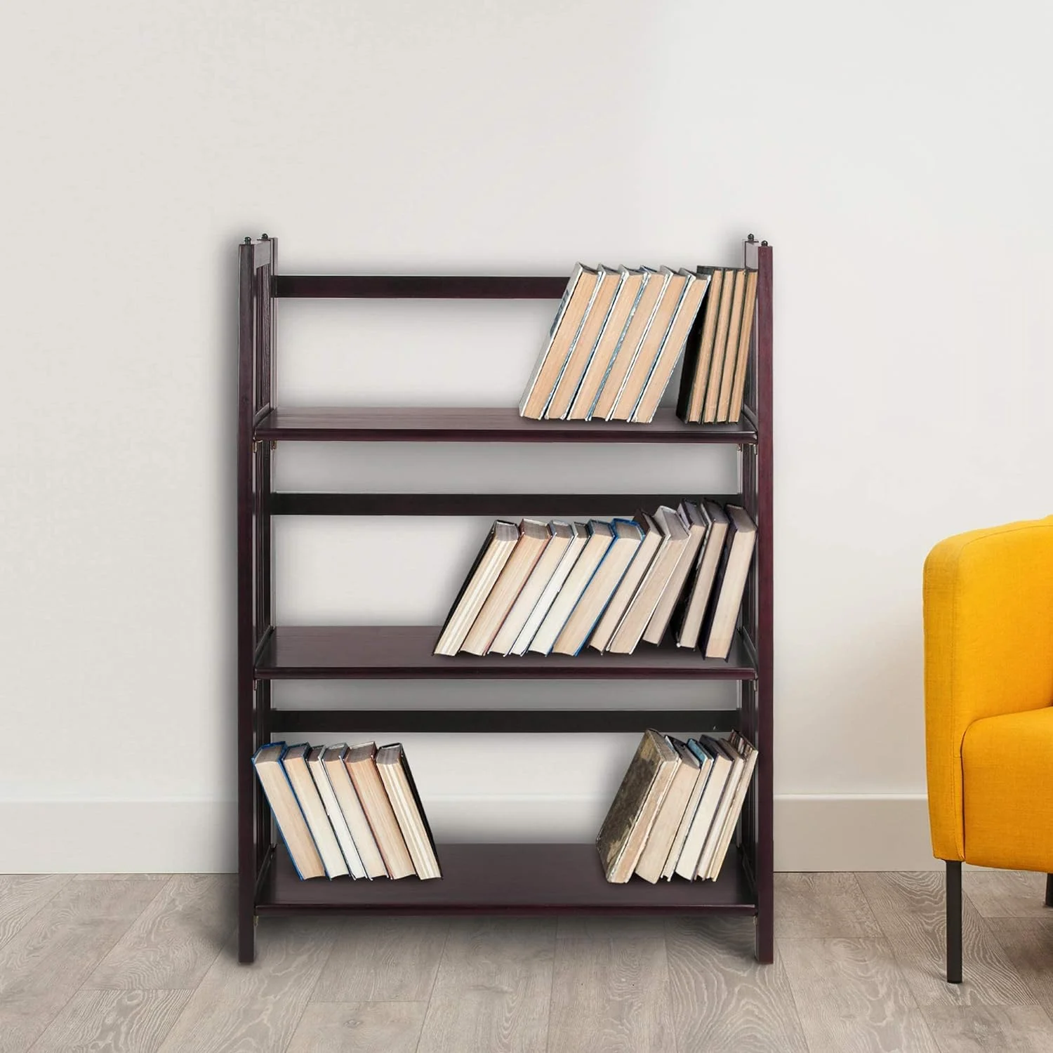 3 Shelf Folding Stackable Bookcase, 27.5
