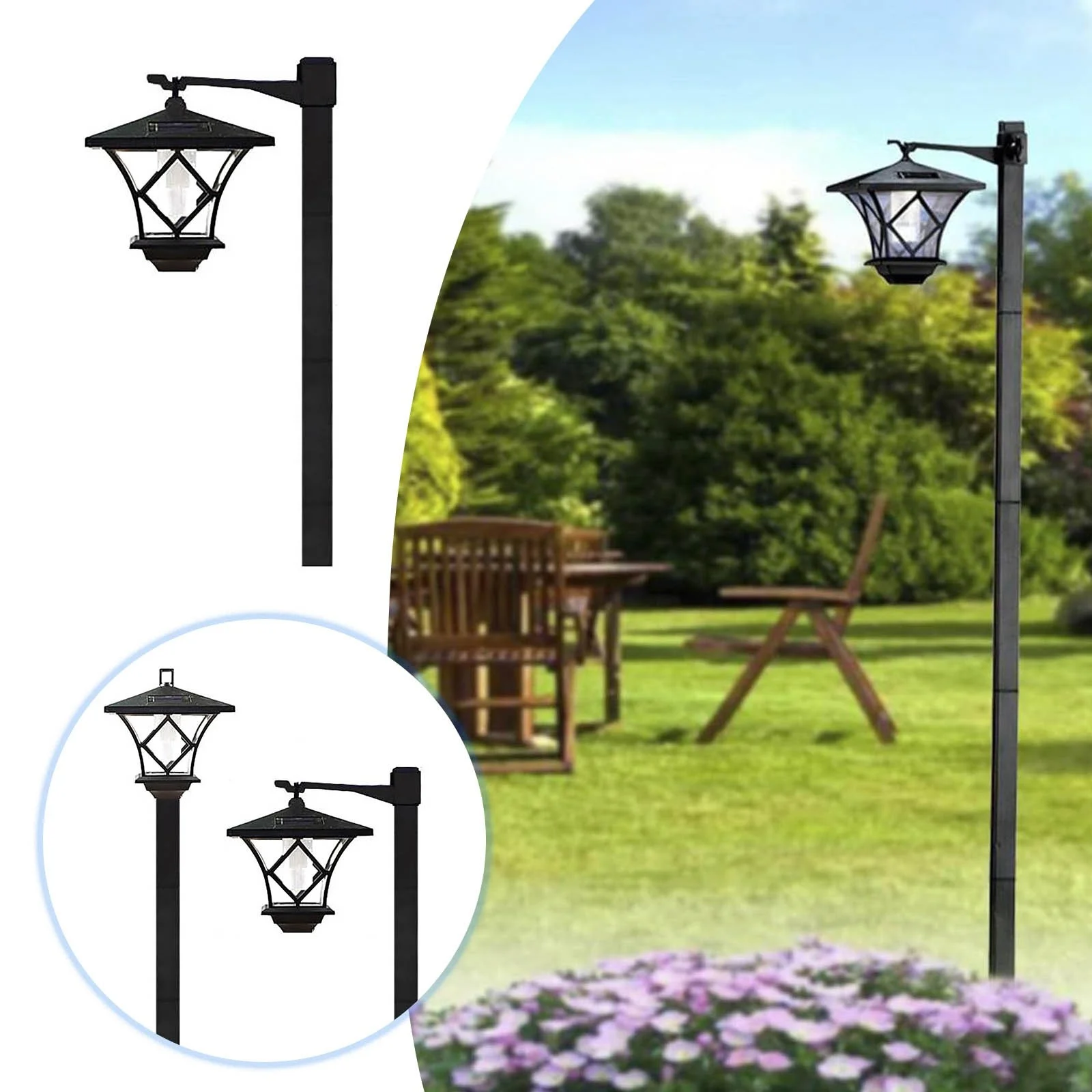 Corner Floor Lamp with Shelves Solar Street Lights Outdoor Solar Powered Old Fashioned Street Lights Outside Solar Lamp Post Lights Lights For Garden Yard Backyard Lights Outdoor Solar Lights