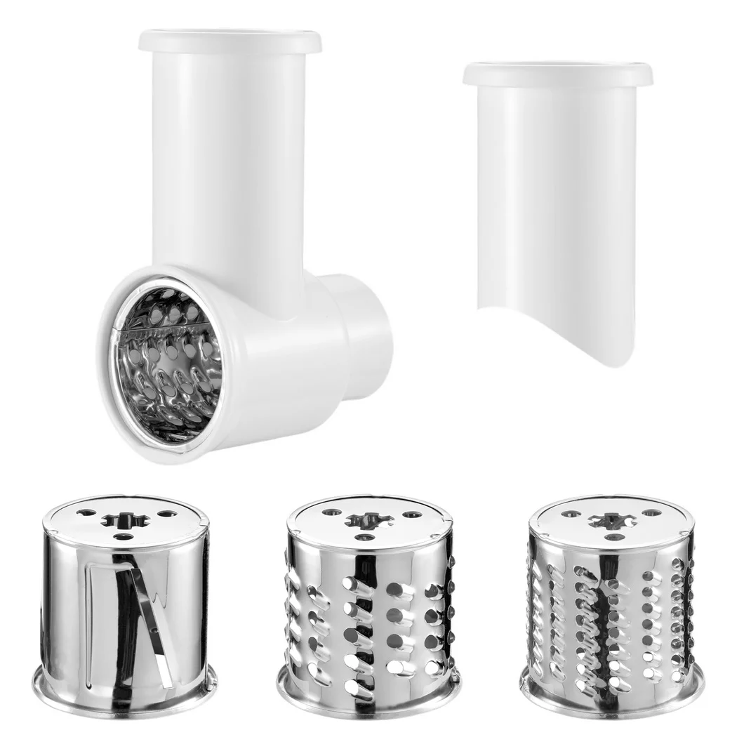 Slicer Shredder Attachment Compatible with Kitchenaid Stand Mixer,  Cheese Grater Attachment with 3 Blades, Stainless Steel Vegetable Chopper Fresh Prep Slicer