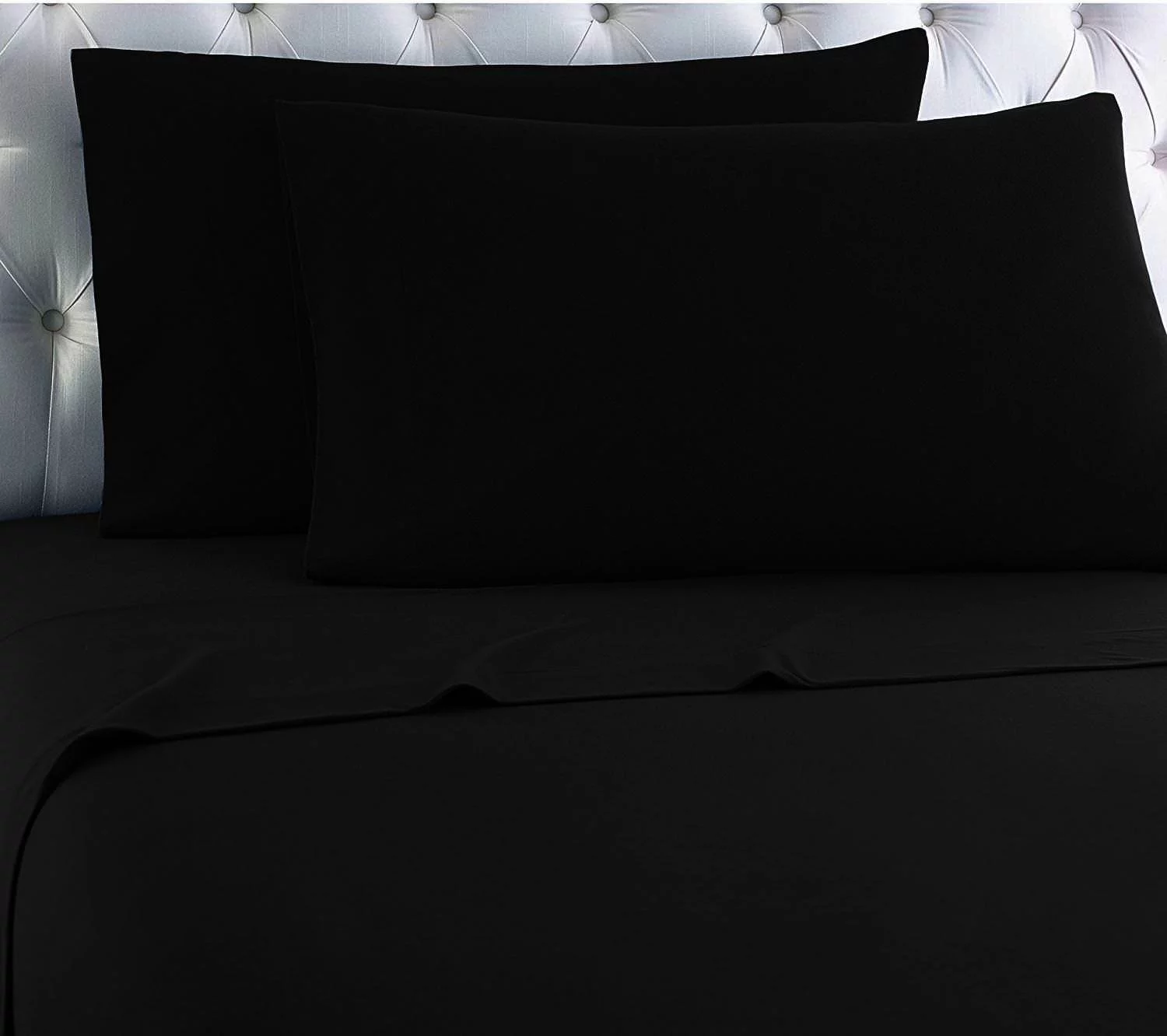 Empire Home Heavy Winter Flannel 100% Cotton Sheet set Fitted Flat Pillow Cases Deep Pocket - Black - Full Size