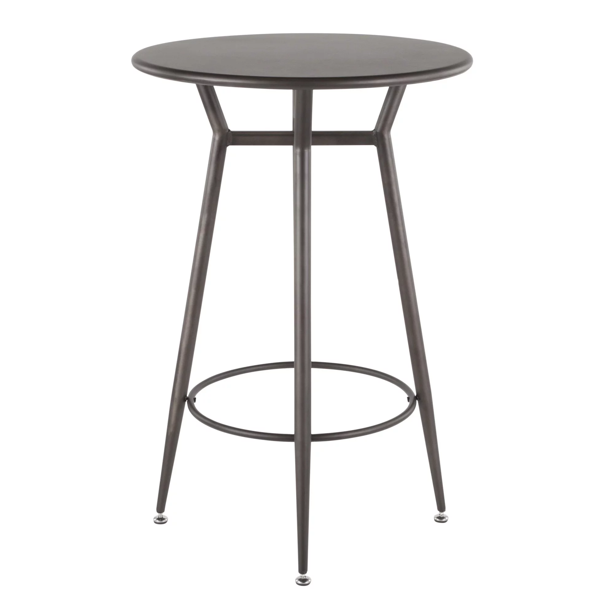 DeeHome Clara Industrial Round Bar Table in Antique Metal by LumiSource