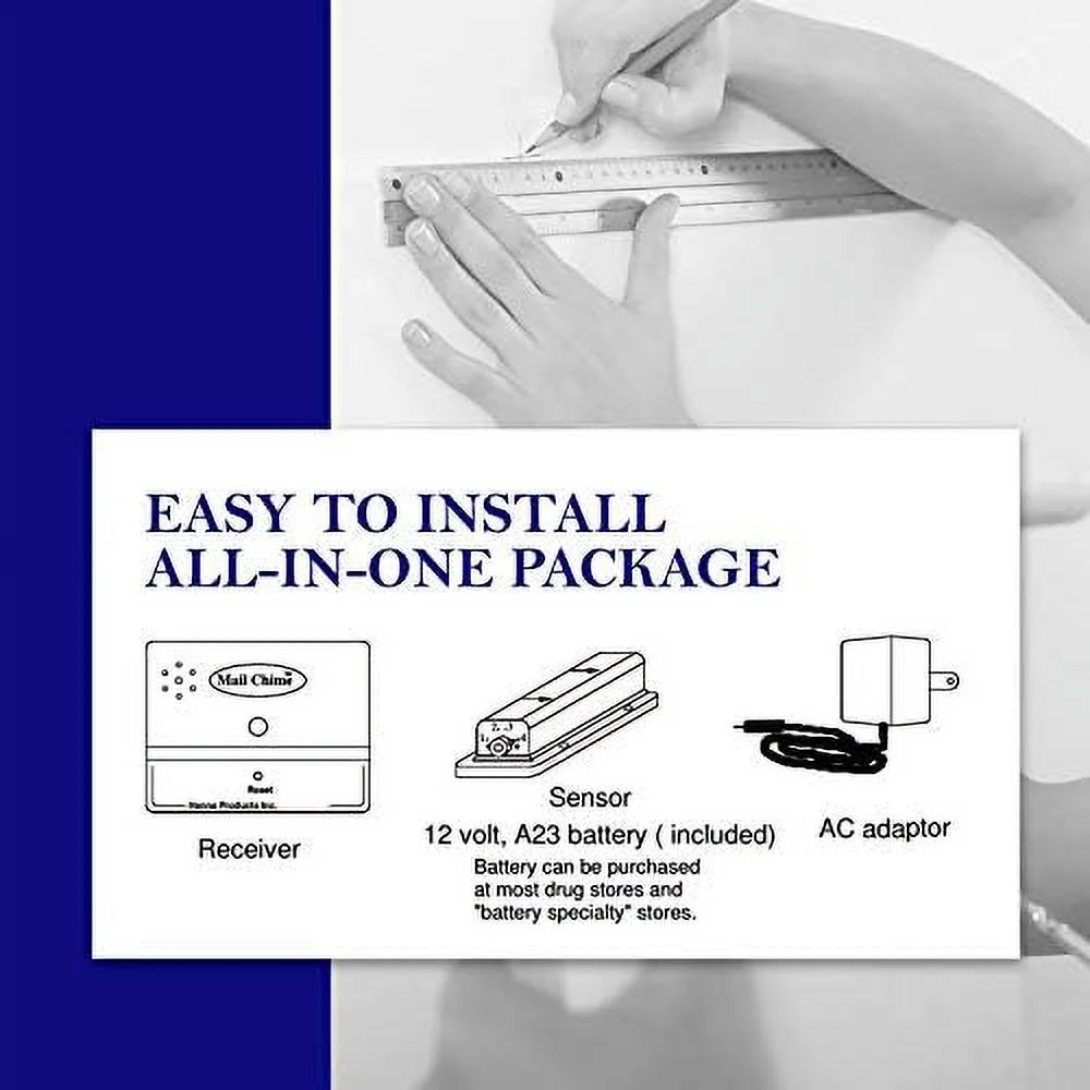 Mail Chime Mailbox Notification System – Mailbox With Wireless Transmitter & Audible Arrival Alert Receiver With Bright LED Light