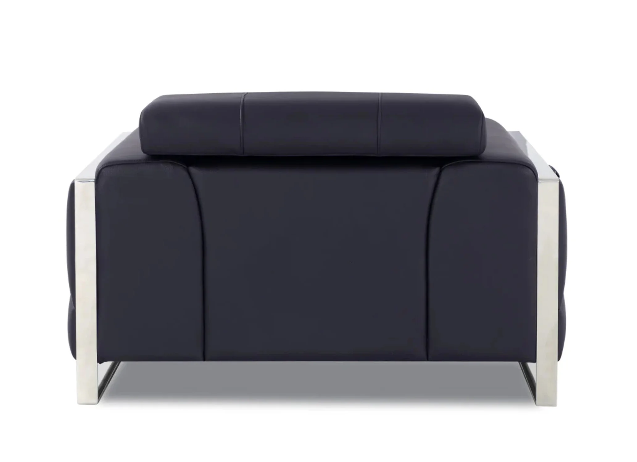 HomeRoots 476498 Modern Black Leather & Chrome Deco Accent Chair