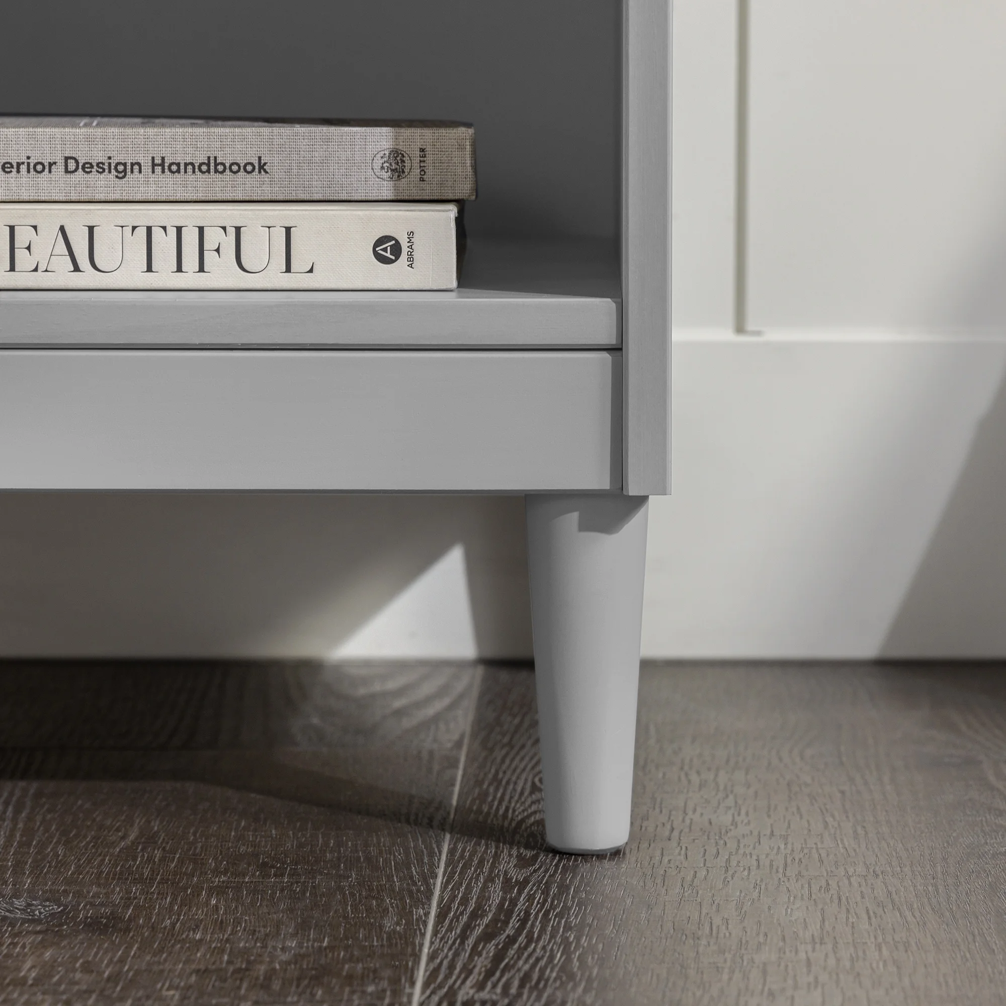 Walker Edison 25” Transitional 1-Drawer Solid Wood Nightstand, Grey