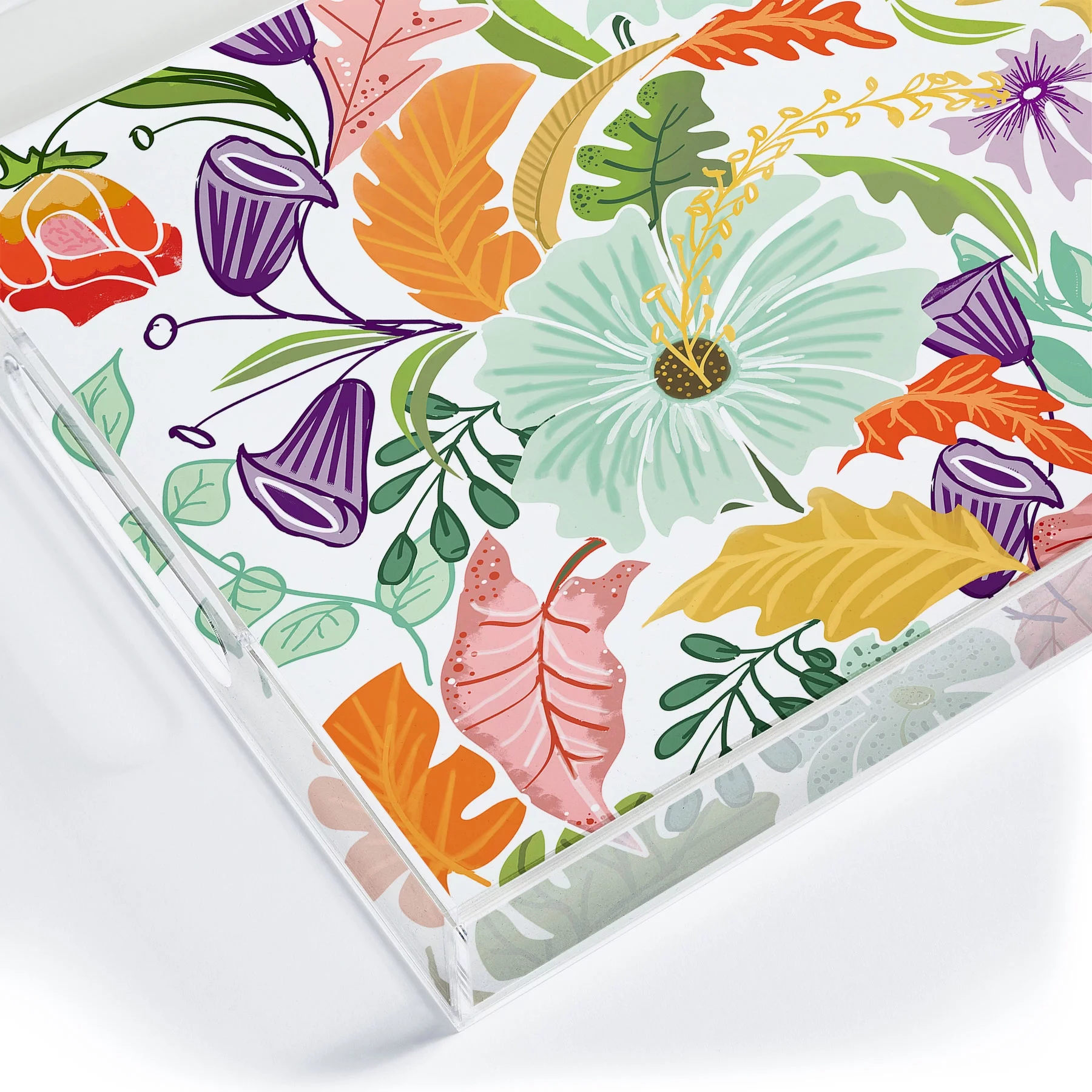 Society6 Glam Florals Gold by Lathe & Quill Acrylic Tray