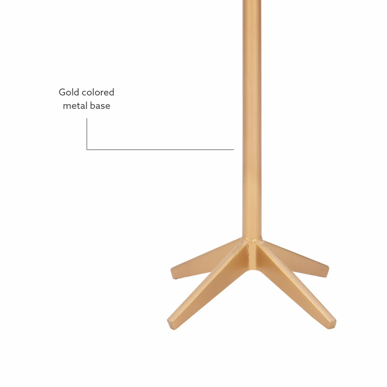 Powell Esmee Round Drink Table - Gold with White Marble Top