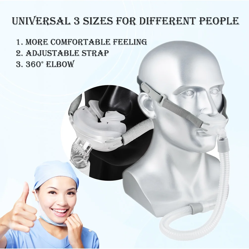 Fencia Comfortable Nasal Mask with 3 Size Pillow (S, M, L Size all Including) A Complete Set