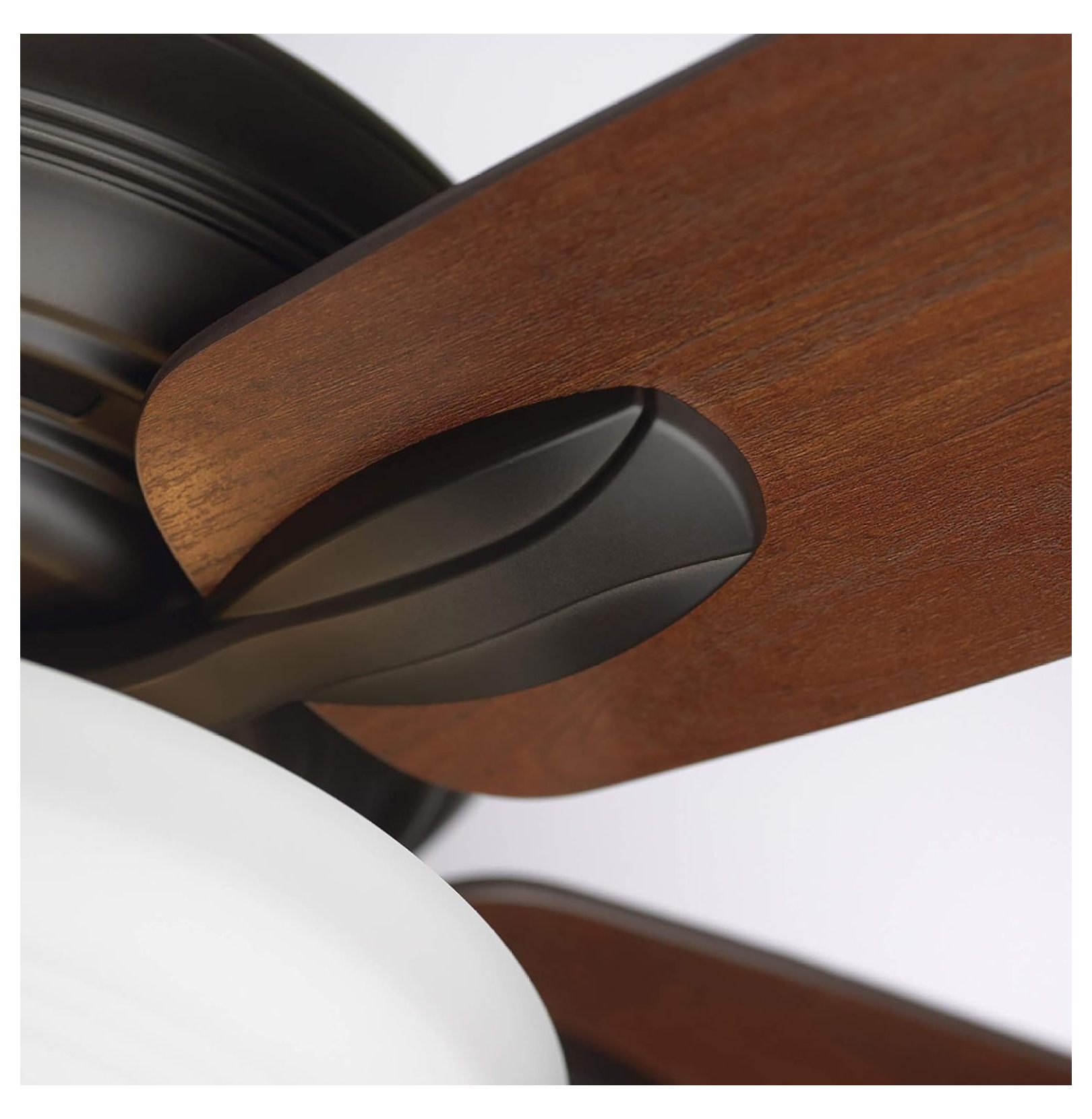 LED Ceiling Fan with Light Kit | 52 Inch Fixture with 5 Blades, Removable Glass Shade, and Pull Chain | Low Profile Hugger with Dual Mount Design and Downrod, Oil Rubbed Bronze