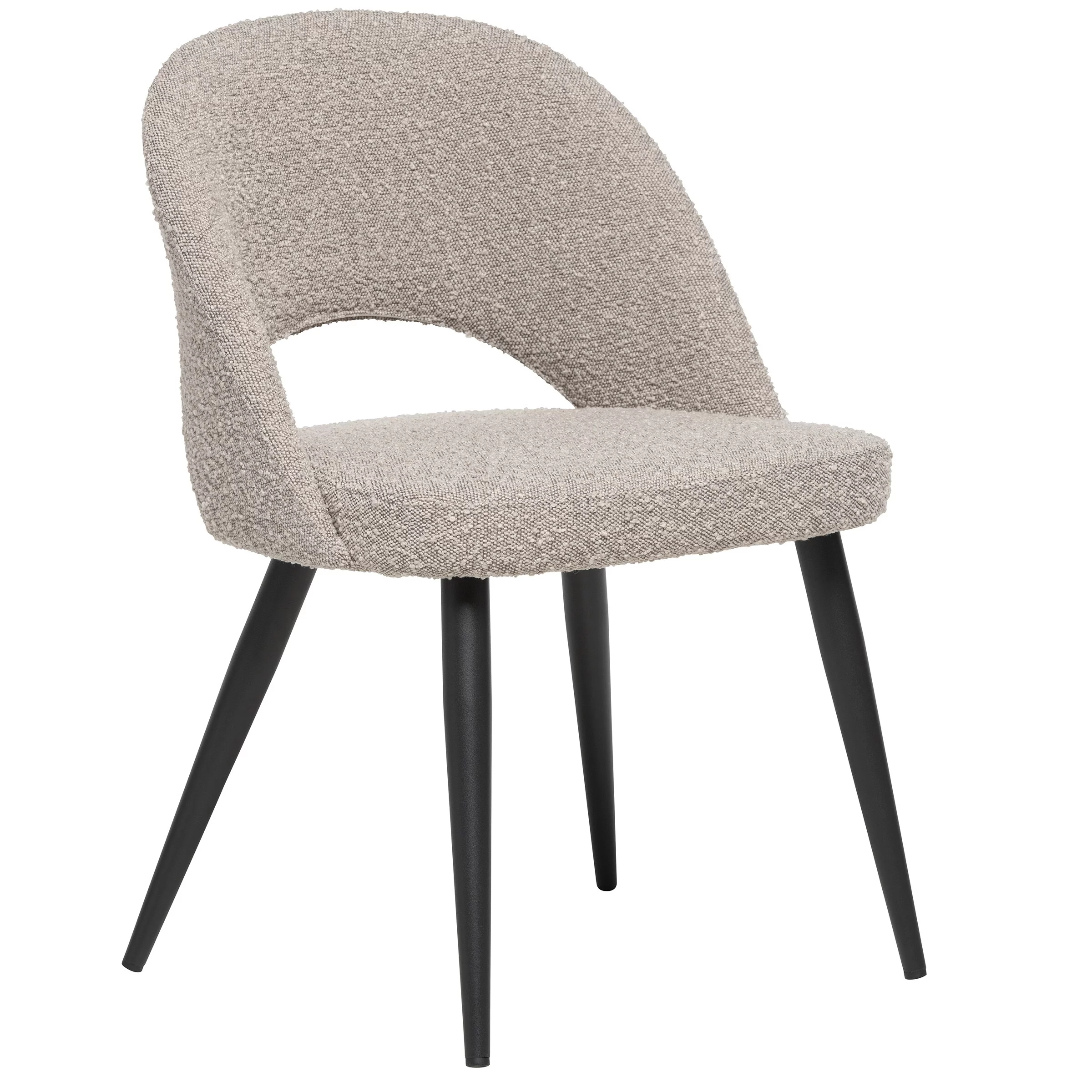 Elite Living Coco Mid-Century Modern French Boucle Upholstered Dining Chair Taupe