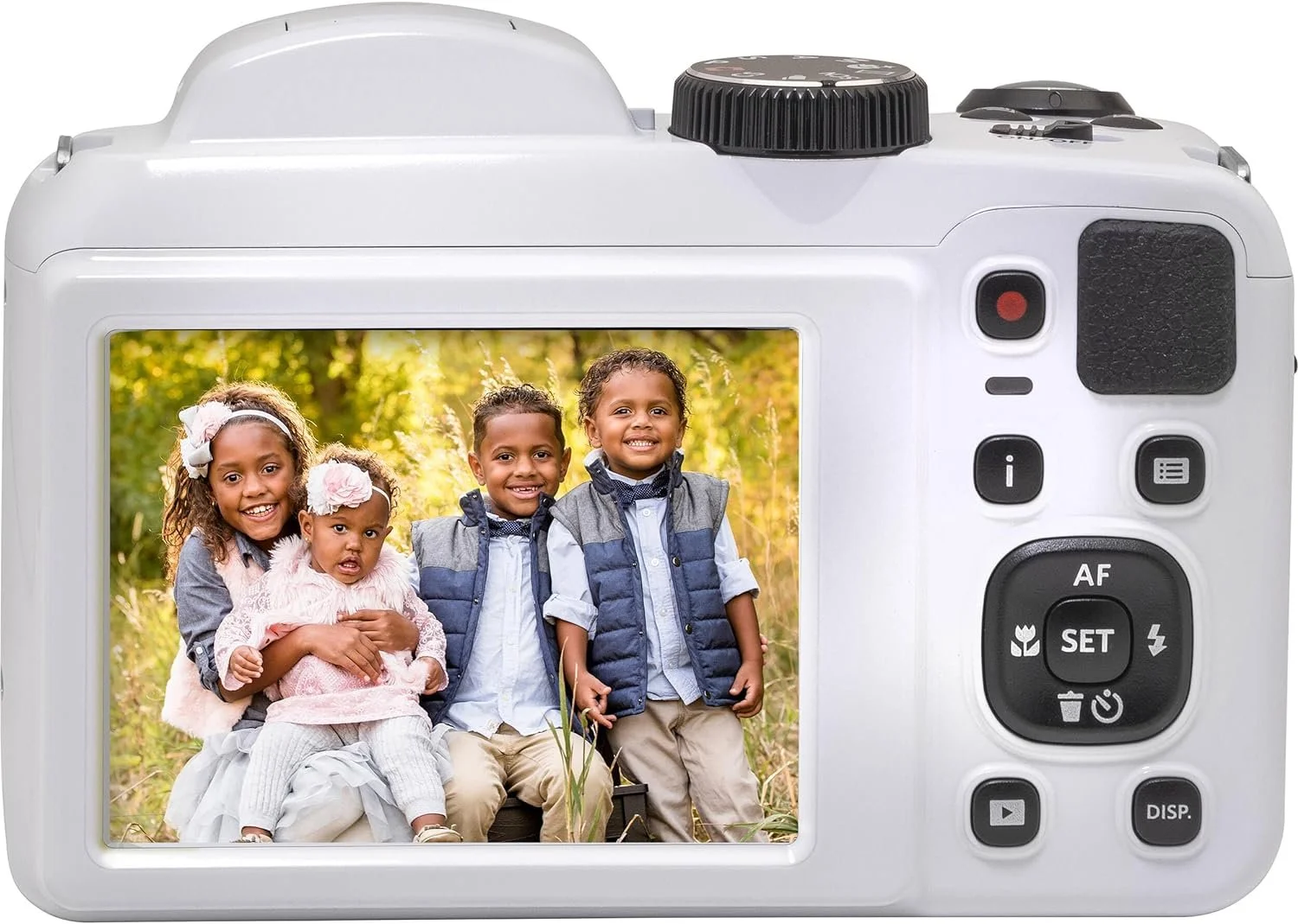 Kodak PIXPRO White AZ255 16MP Digital Camera 25X Optical Zoom 24mm Wide Angle Lens Optical Image Stabilization 1080P Full HD Video 3