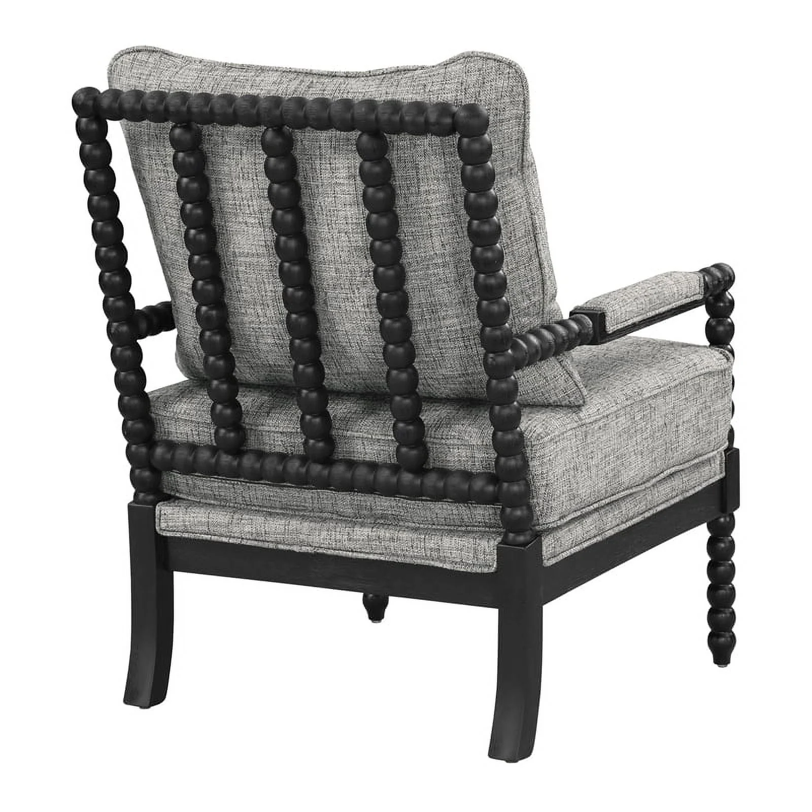 Eliza Spindle Chair in Graphite Black Fabric