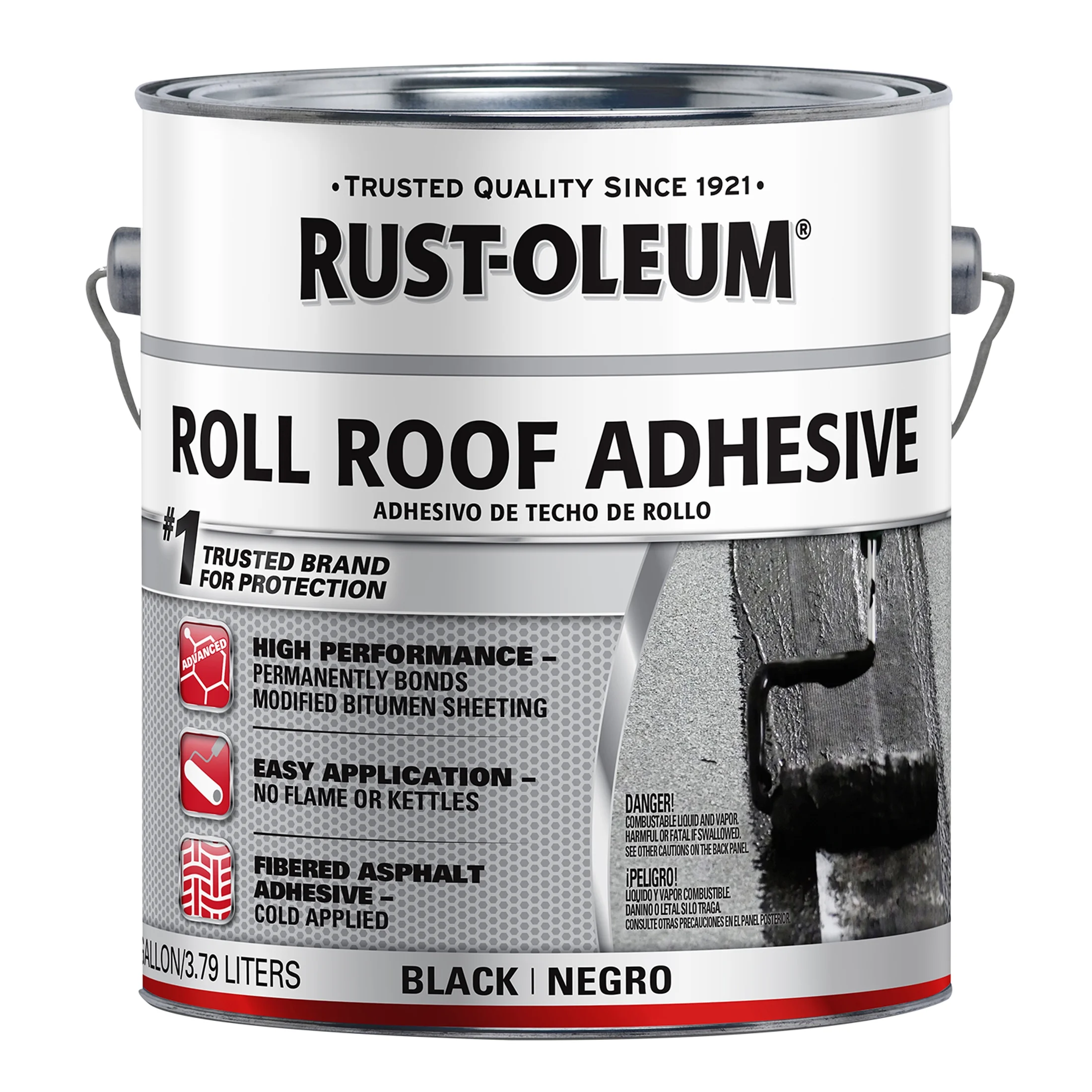 Black, Rust-Oleum Roofing Roll Adhesive - 347428, Gallon- 2 Pack