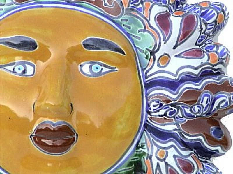 Multicolor Small Talavera Ceramic Sun Face