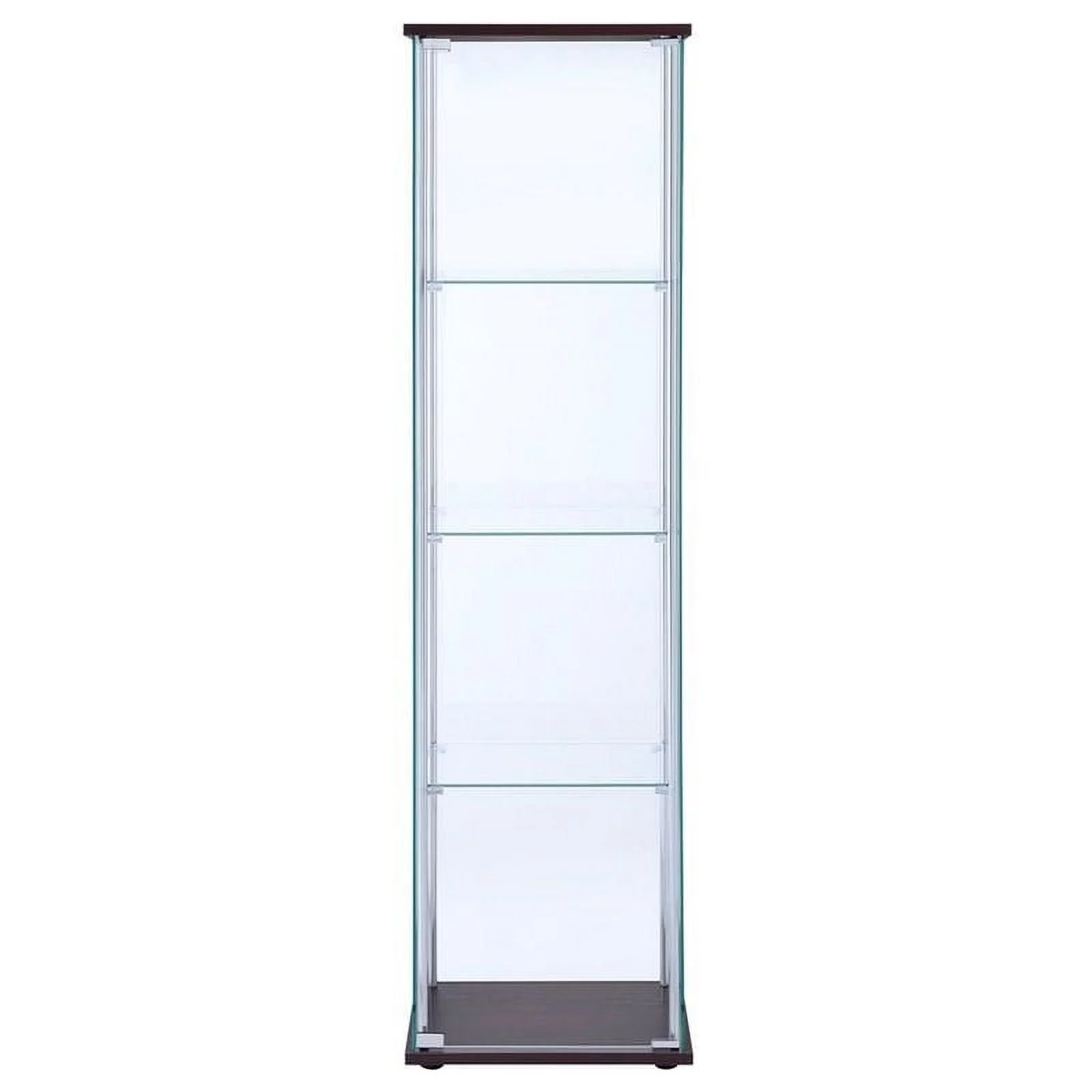 (Set of 2) Glass Curio Cabinet in Cappuccino
