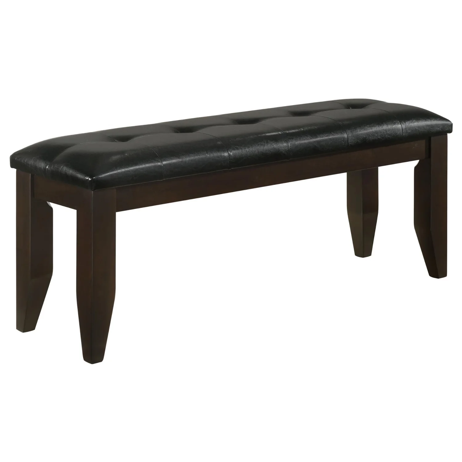 Stylish and Elegant Black Upholstered Cappuccino Dining Bench  Ideal for Modern Dining Spaces and Apartments  with Classic Design Elements