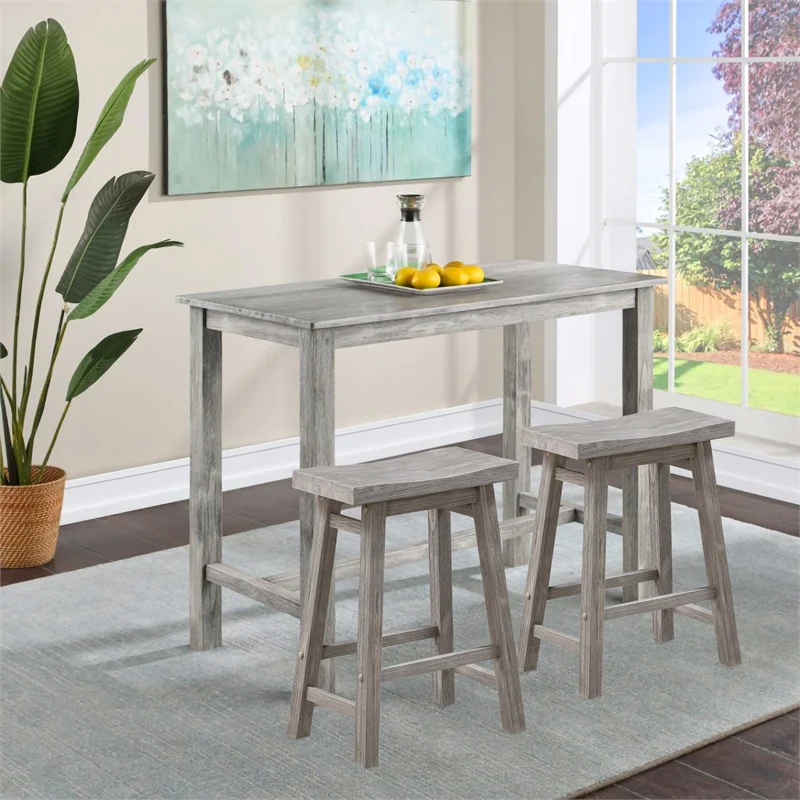Boraam Sonoma Backless Saddle Counter Stool - Storm Gray Wire-Brush