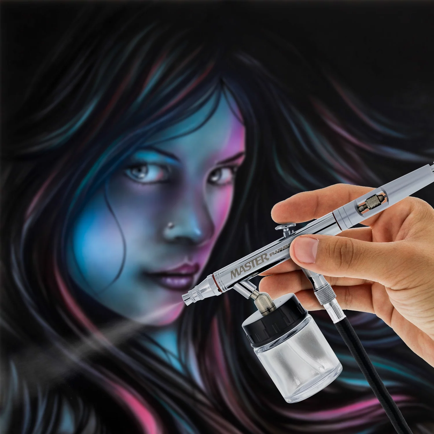 New 8 PRO Dual-Action AIRBRUSHES-Airbrush Set-Kit-Paint