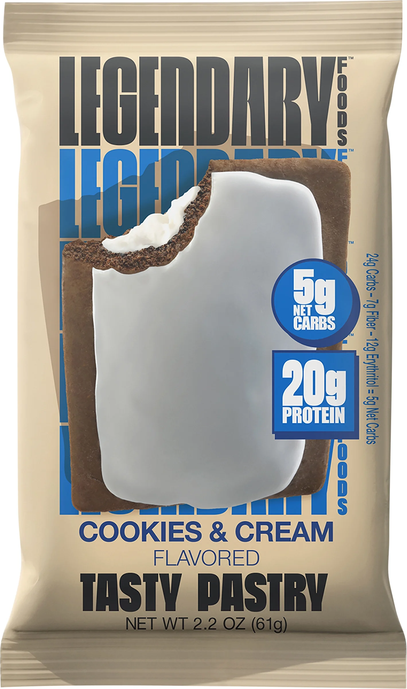 Legendary Foods - Pastry Cookies And Cream 2.2 OZ - Pack of 10