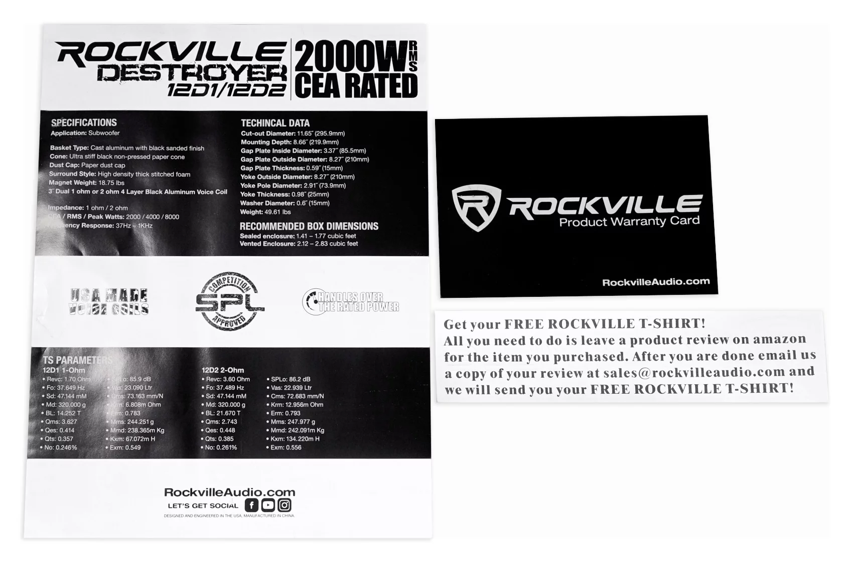 2) Rockville Destroyer 12D2 12