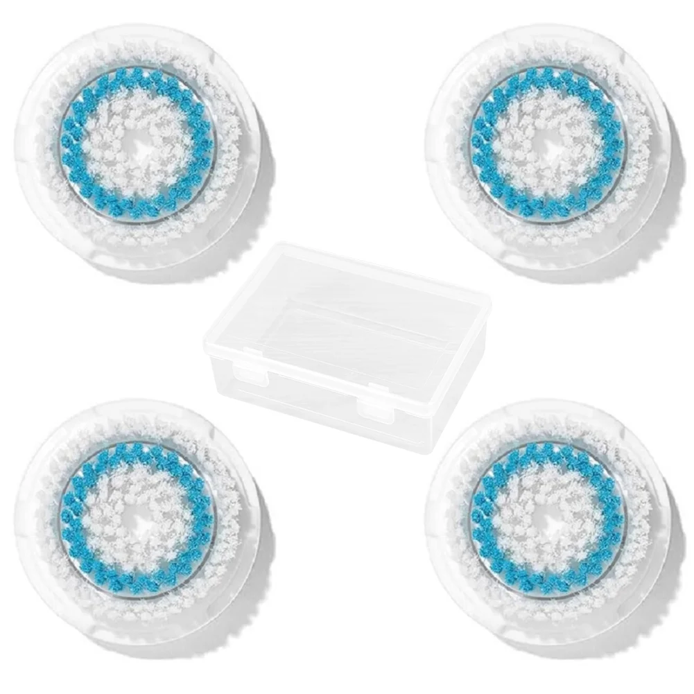 4 Pcs/ 6pcs Clarisonics Brush Head Replacements, Deep Pore Mia Face Brush Head Replacement with Storage Box,Mia Face Brush Clarisonics Compatible with Mia 1, Mia 2
