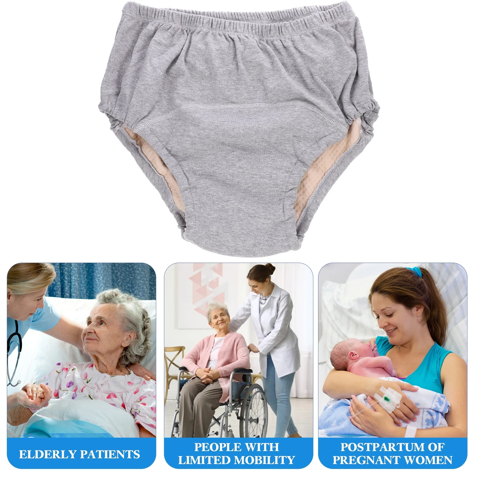 Elderly Anti-Urine Nursing Men Briefs Incontinence Pants for Urinary Underwear Diaper Cotton Xxl