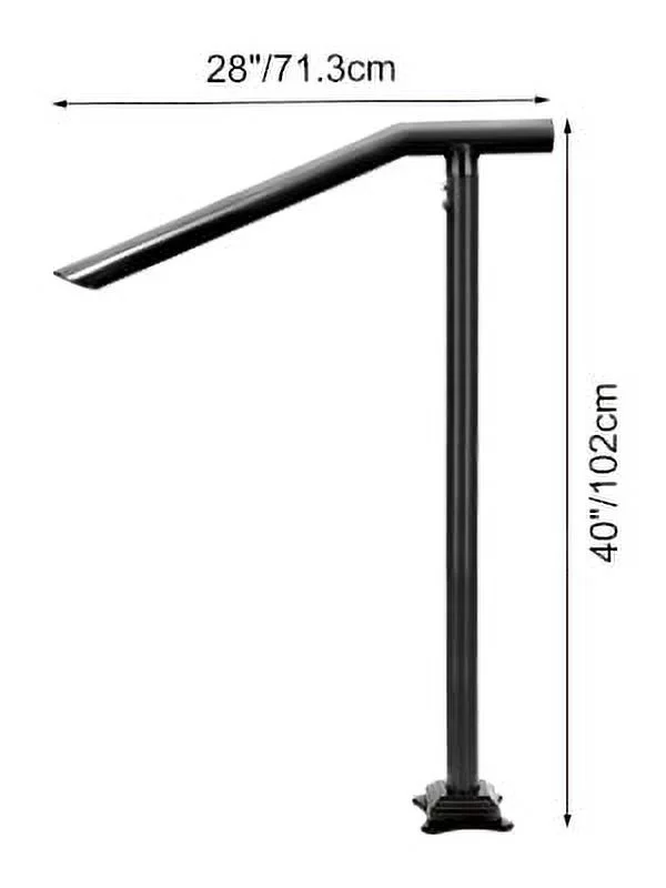 BENTISM 1-3 Step Handrail Railing for Steps Steel 330LBS Capacity with Screw Kit