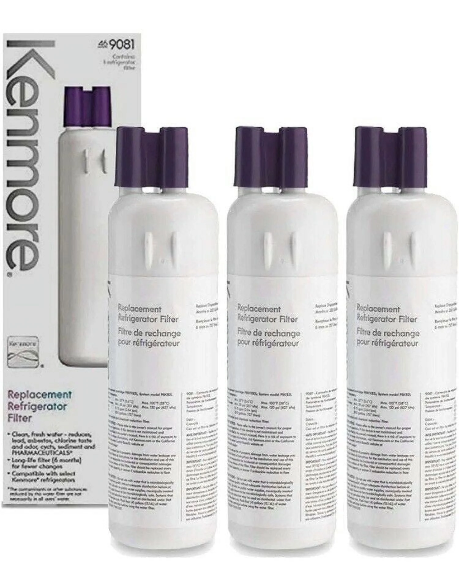 EDR1RXD1 Water Filter for Whirlpool Refrigerator Water Filter 1 - WHR1RXD1 and Everydrop Water Filter 1 W10295370A W10295370 EDRIRXD1B Replacement, 3Pack