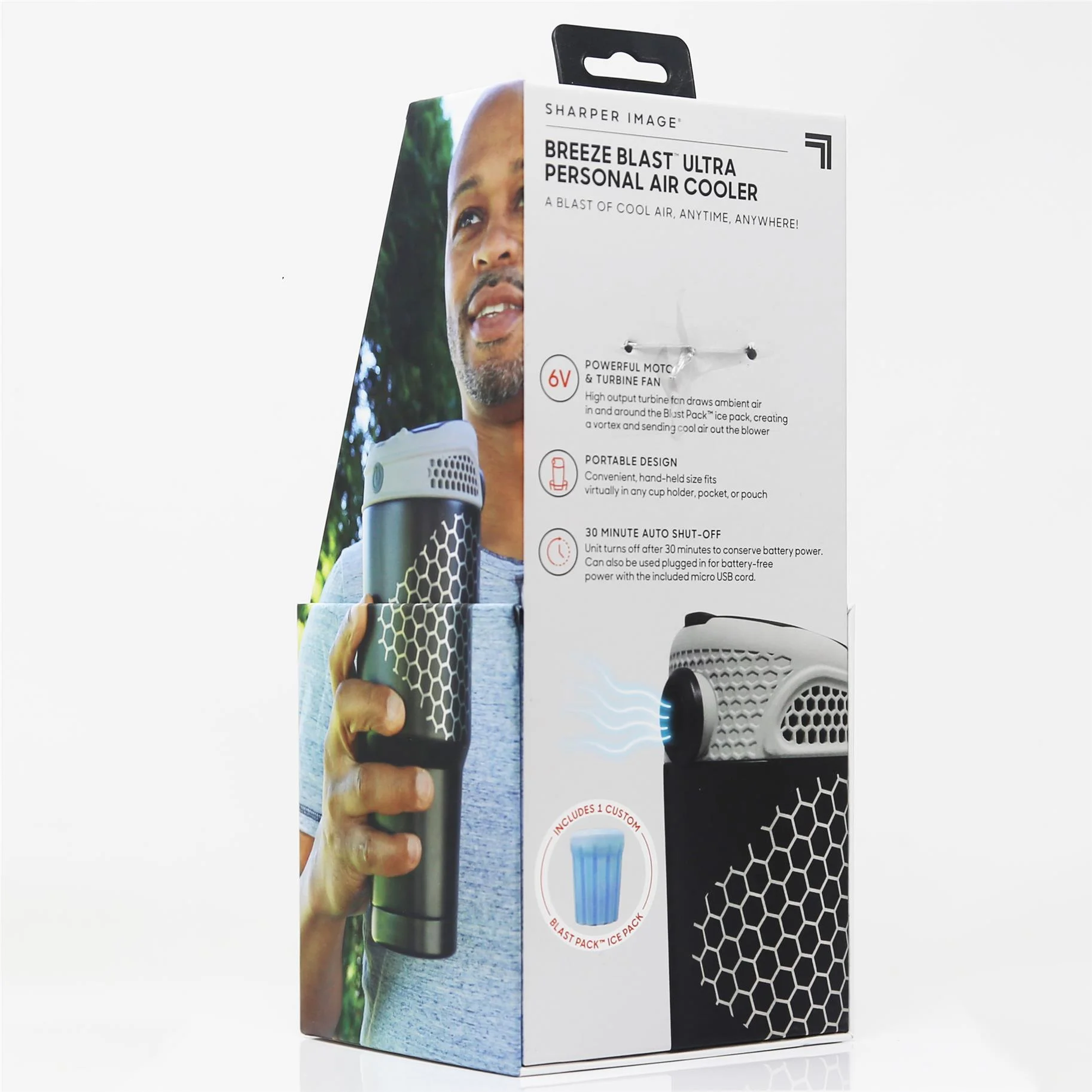 Sharper Image BZB07112 Breeze Blast Personal Air Cooler Blue