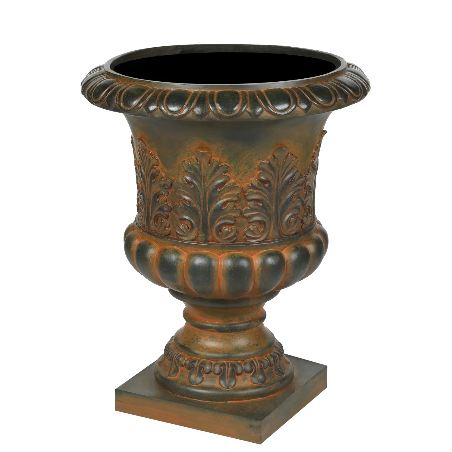 LuxenHome Weathered Decorative MgO Urn Planter