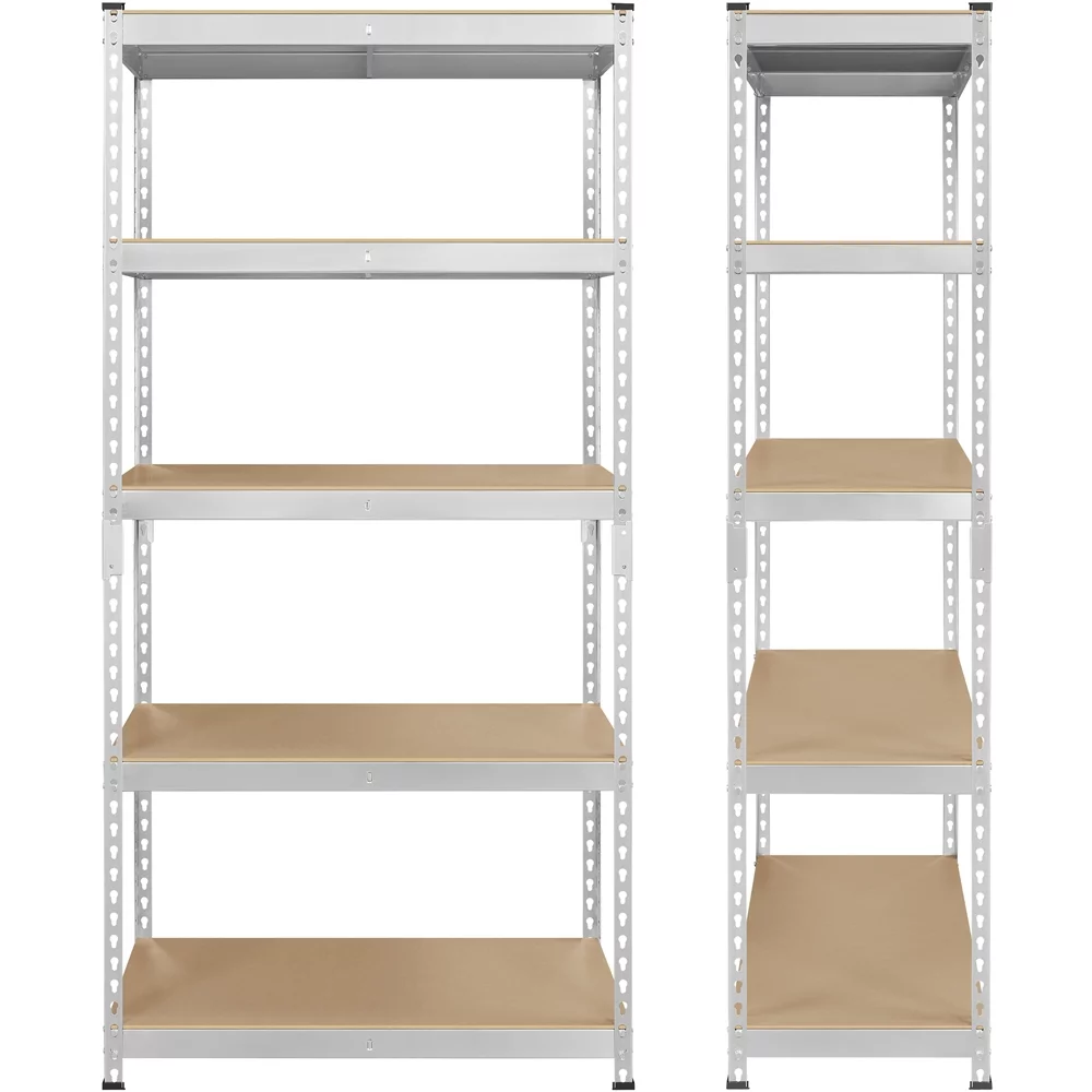 Smile Mart 5-Shelf Boltless & Adjustable Steel Storage Shelf Unit, Silver, Holds up to 705 lb Per Shelf