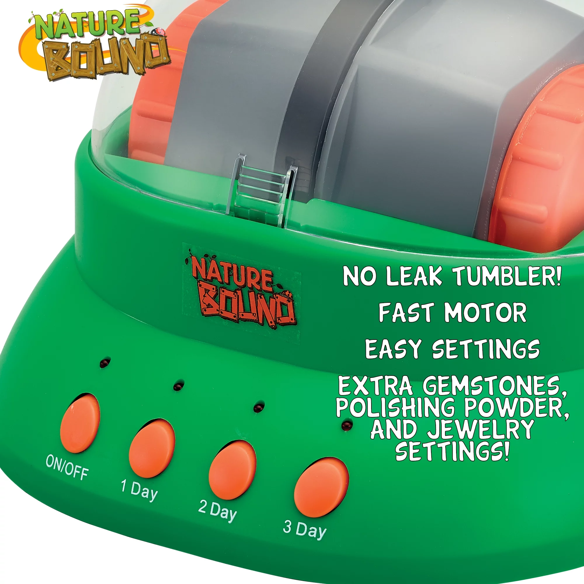 Nature Bound Fast Rock Tumbler Kit – Includes Rough Gemstones & Grit