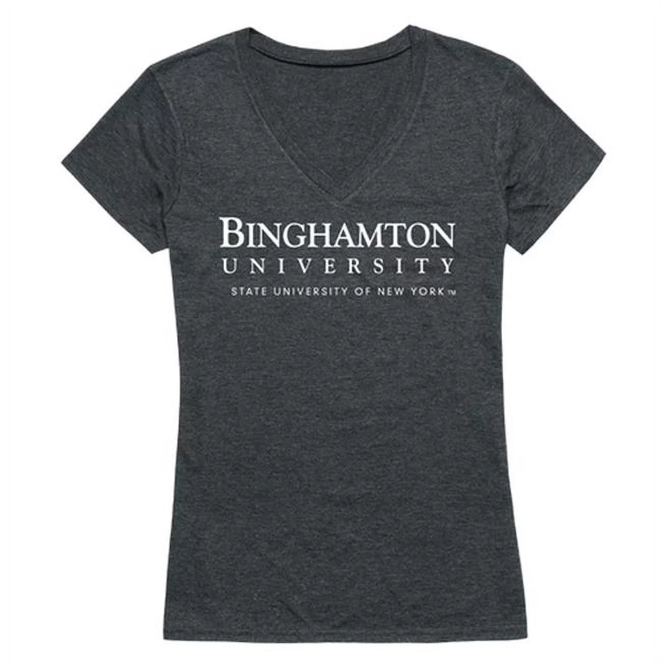 W Republic  Binghamton University Women Institutional Short Sleeve T-Shirt, Heather Charcoal - Large